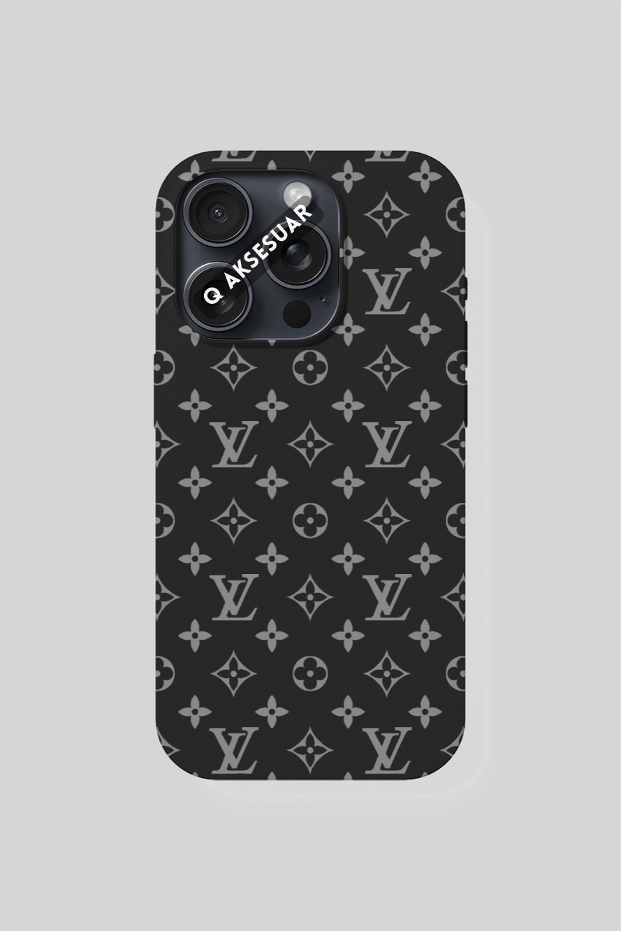 LV Tasarımlı Premium Telefon Kılıfı Siyah