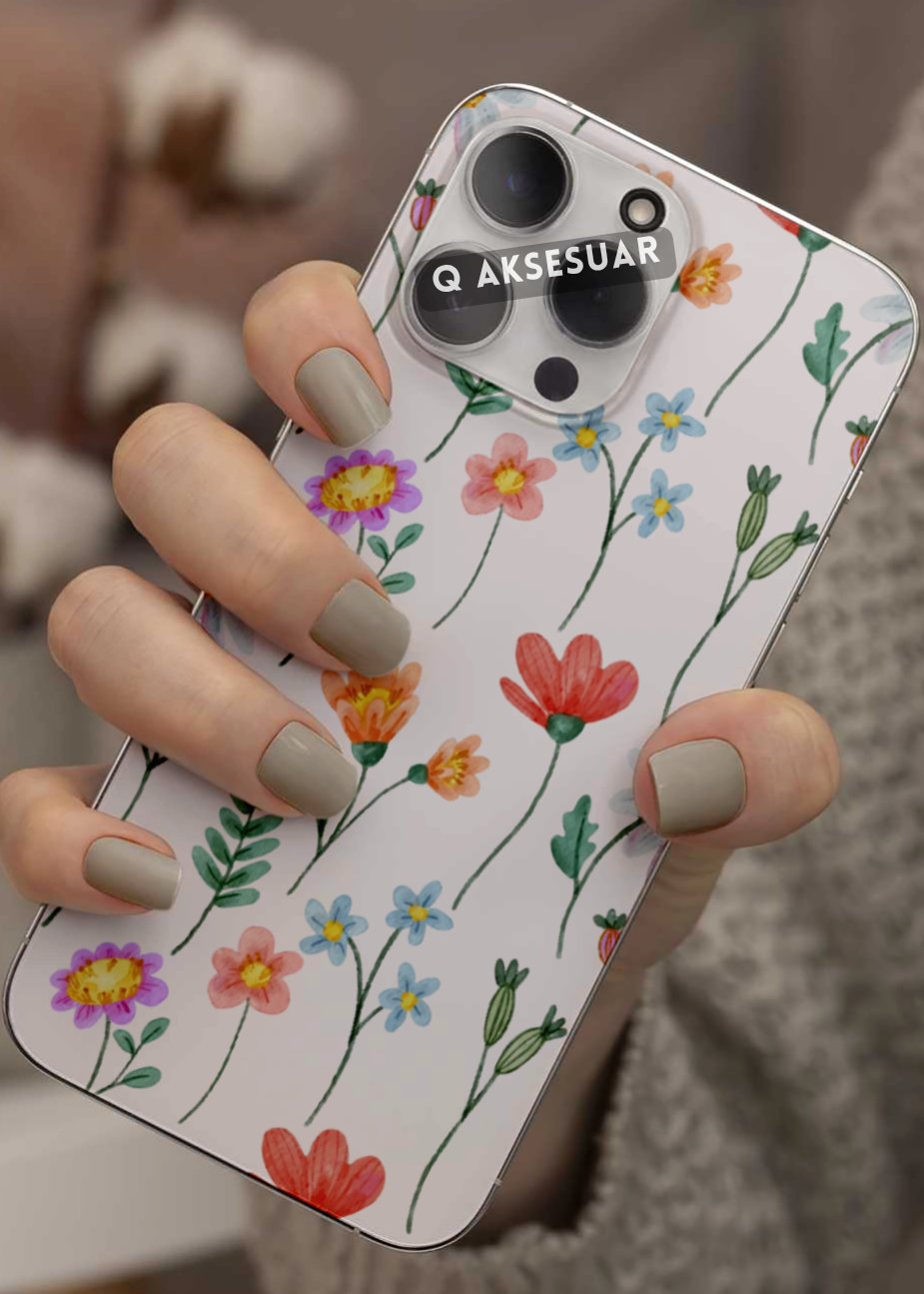 Samsung Galaxy Uyumlu Çiçekler Tasarımlı Şeffaf Telefon Kılıfı (Model Seçiniz)