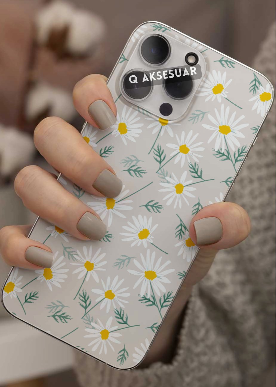 Samsung Galaxy Uyumlu Papatyalar Tasarımlı Şeffaf Telefon Kılıfı (Model Seçiniz)
