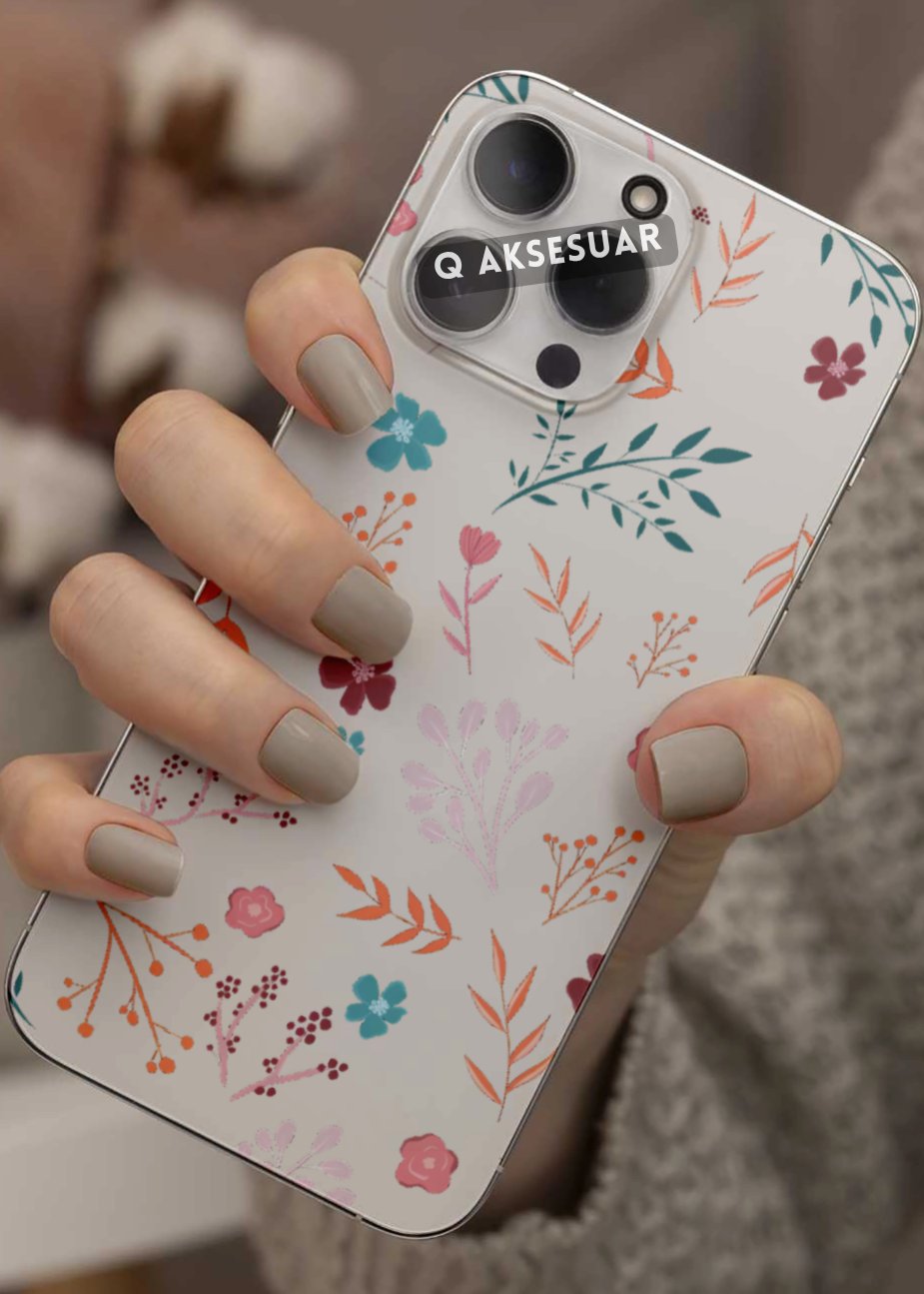 Samsung Galaxy Uyumlu Renkli Çiçekler Tasarımlı Şeffaf Telefon Kılıfı (Model Seçiniz)