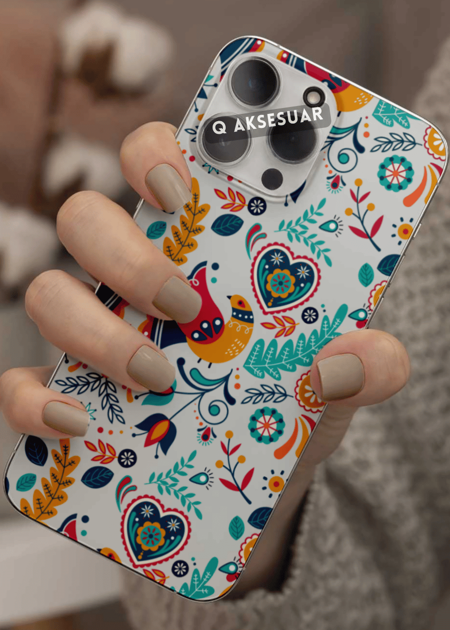 Samsung Galaxy Uyumlu Renkli Desenler Tasarımlı Şeffaf Telefon Kılıfı (Model Seçiniz)