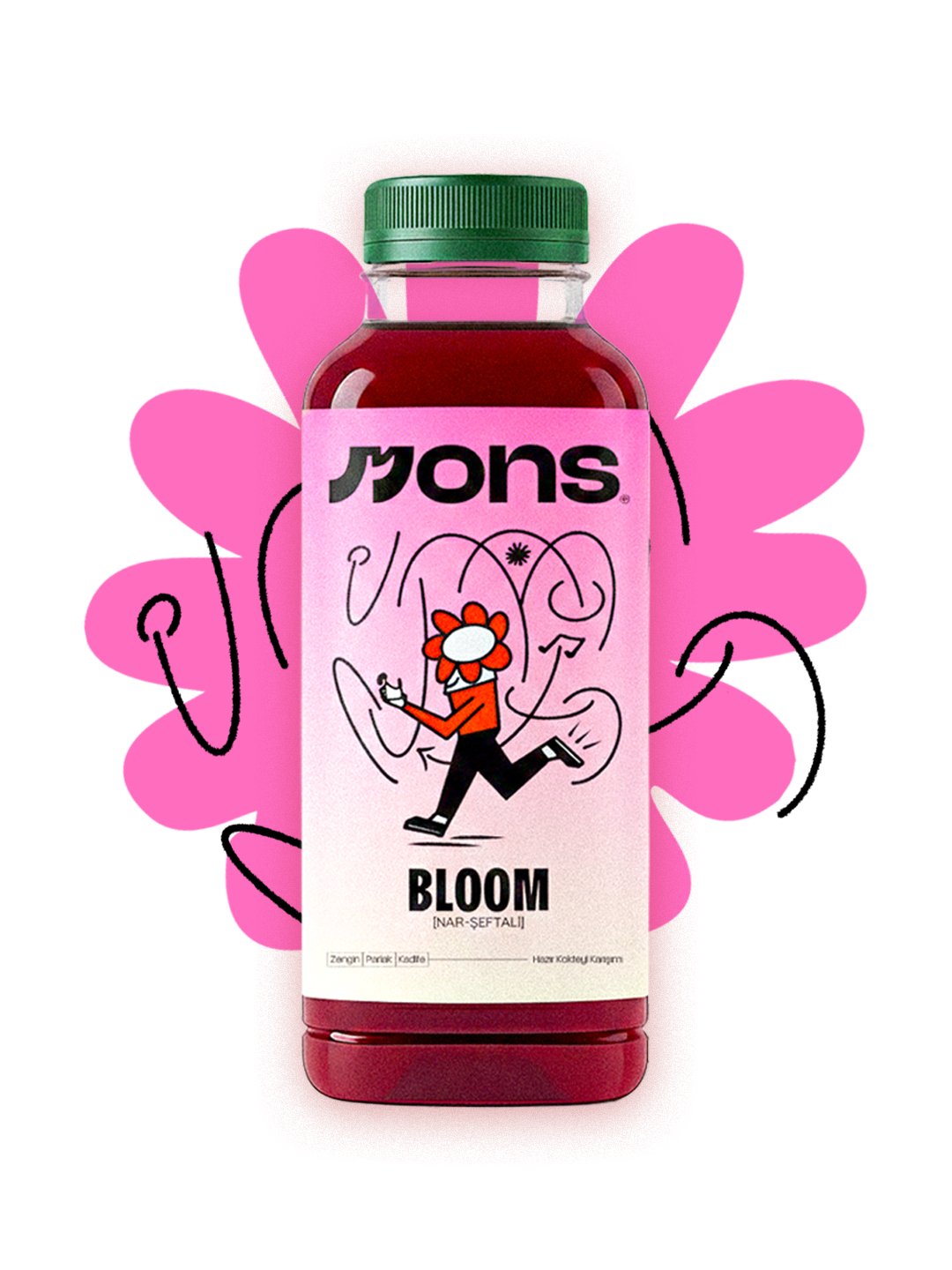 MONS Bloom – Nar Şeftali Kokteyl Karışımı (1L)