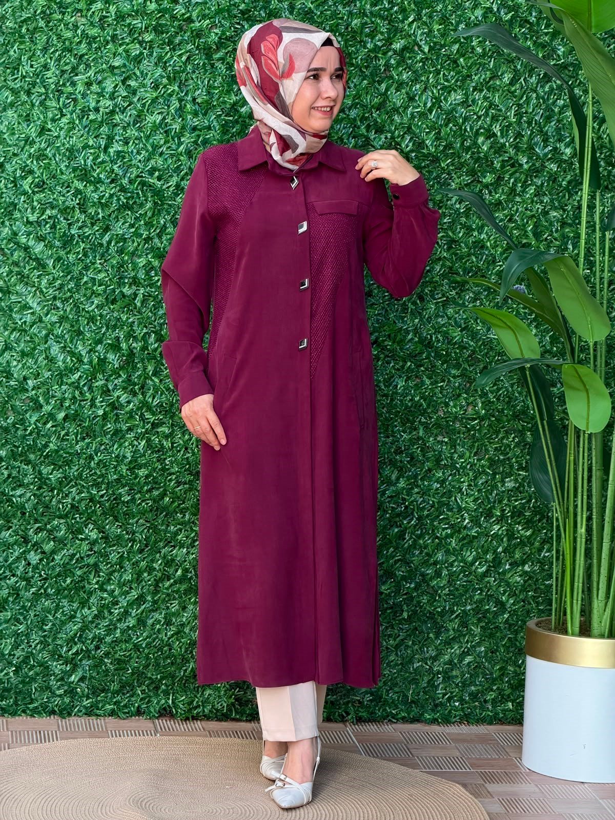 Bordo Giy Çık Tunik