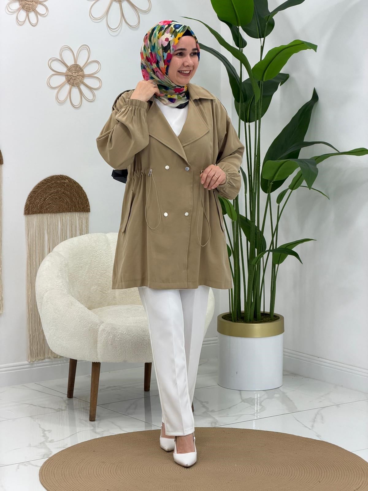Camel Lavinya Çıtçıtlı Ceket