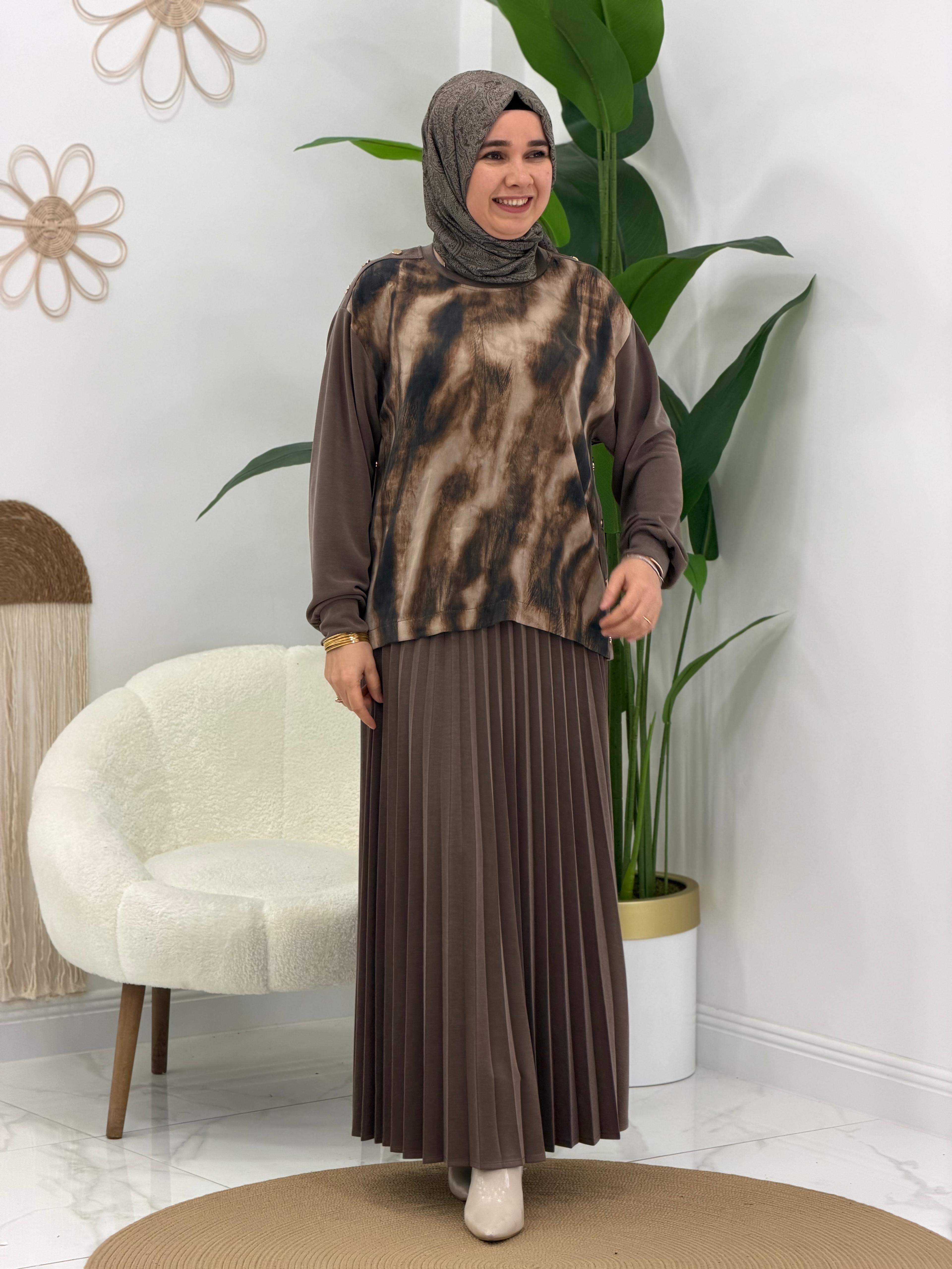 Kahve Etekli Takım
