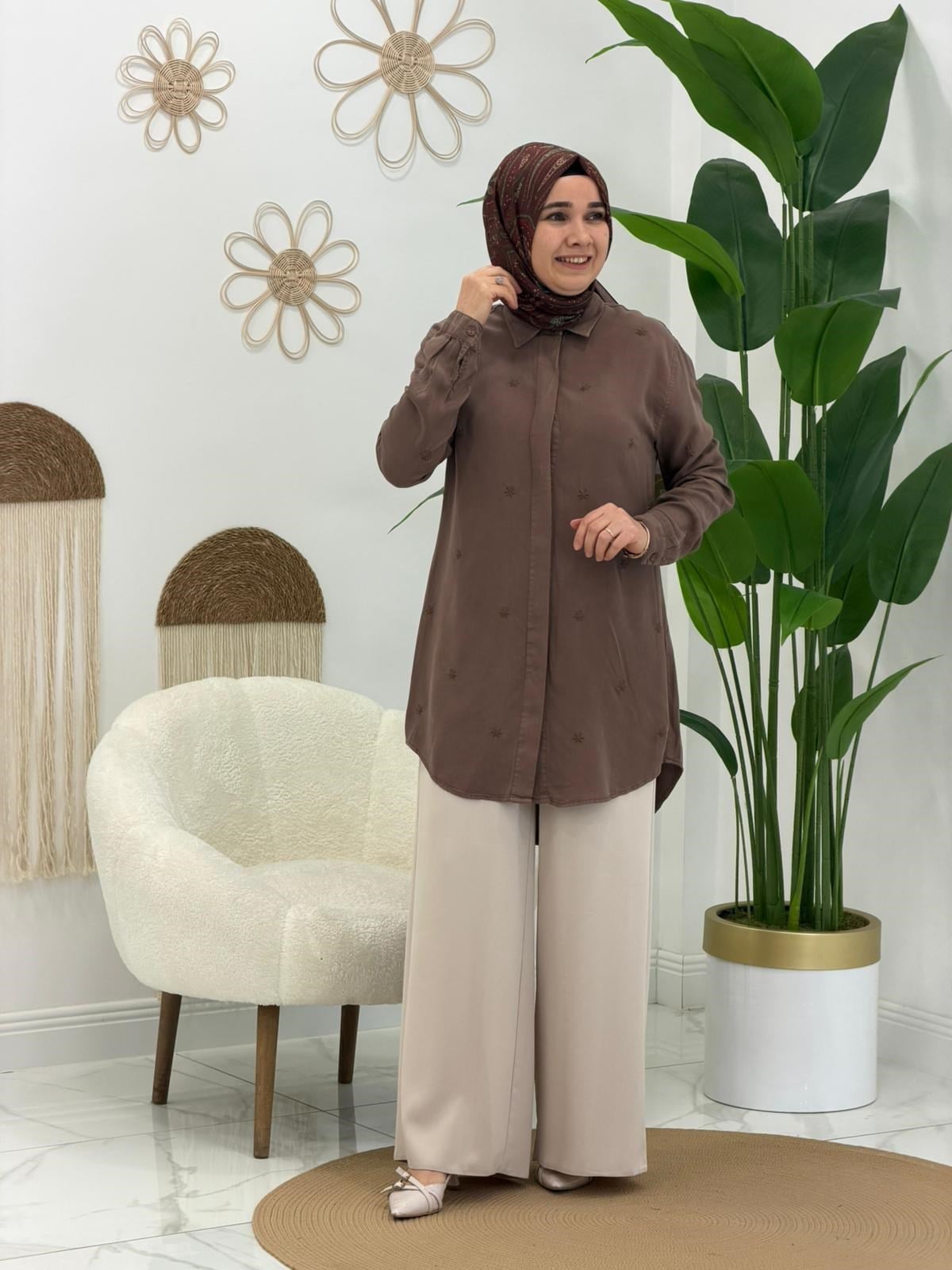 Kahve Kar Tanesi Tunik