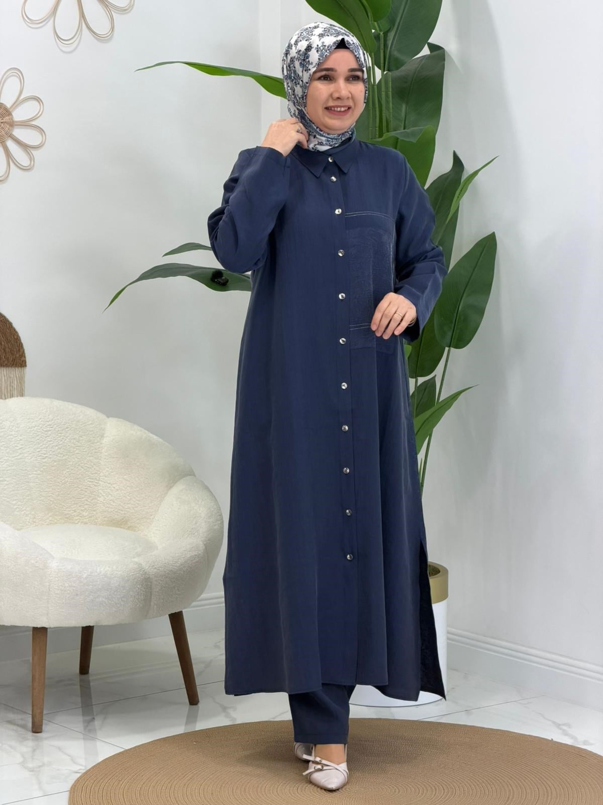 Lacivert Berlin Pantolonlu Takım