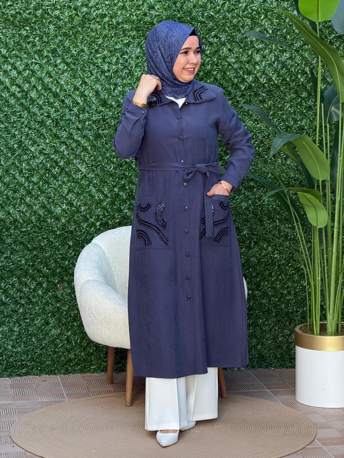 Lacivert Giyçık Kap