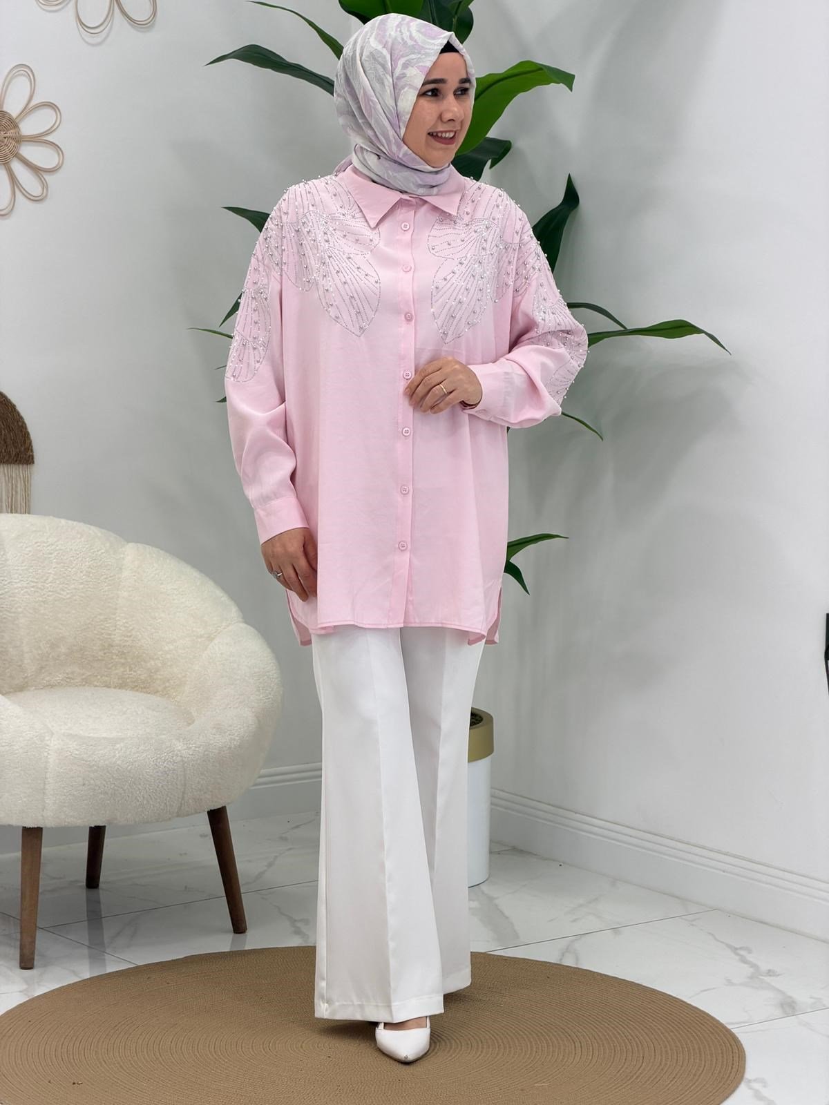 Pembe Taşlı Tunik