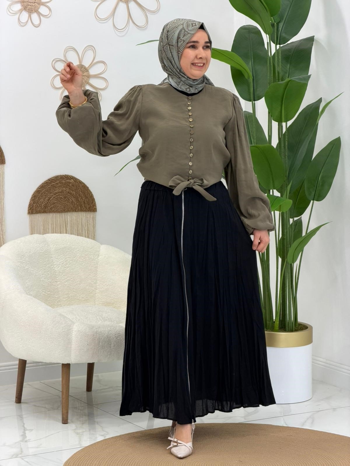 Yeşil Alaçatı Gömlek