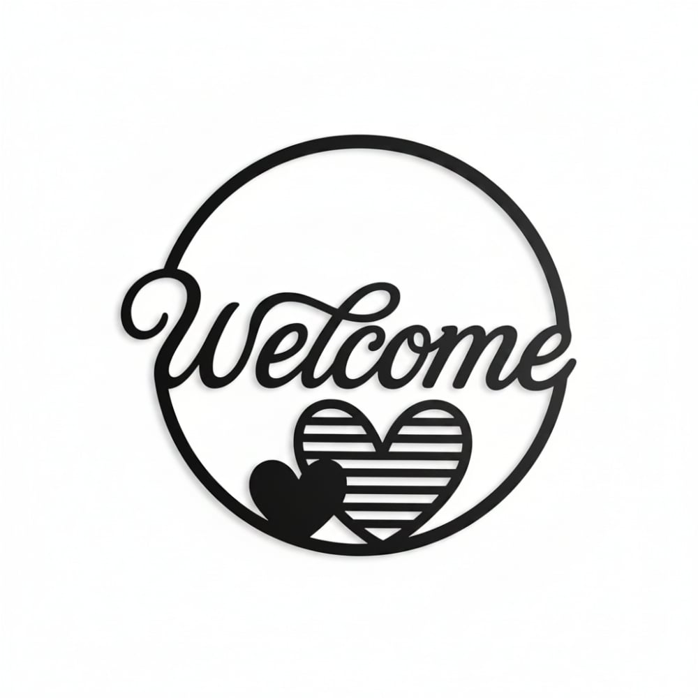 Welcome Metal Duvar Dekoru