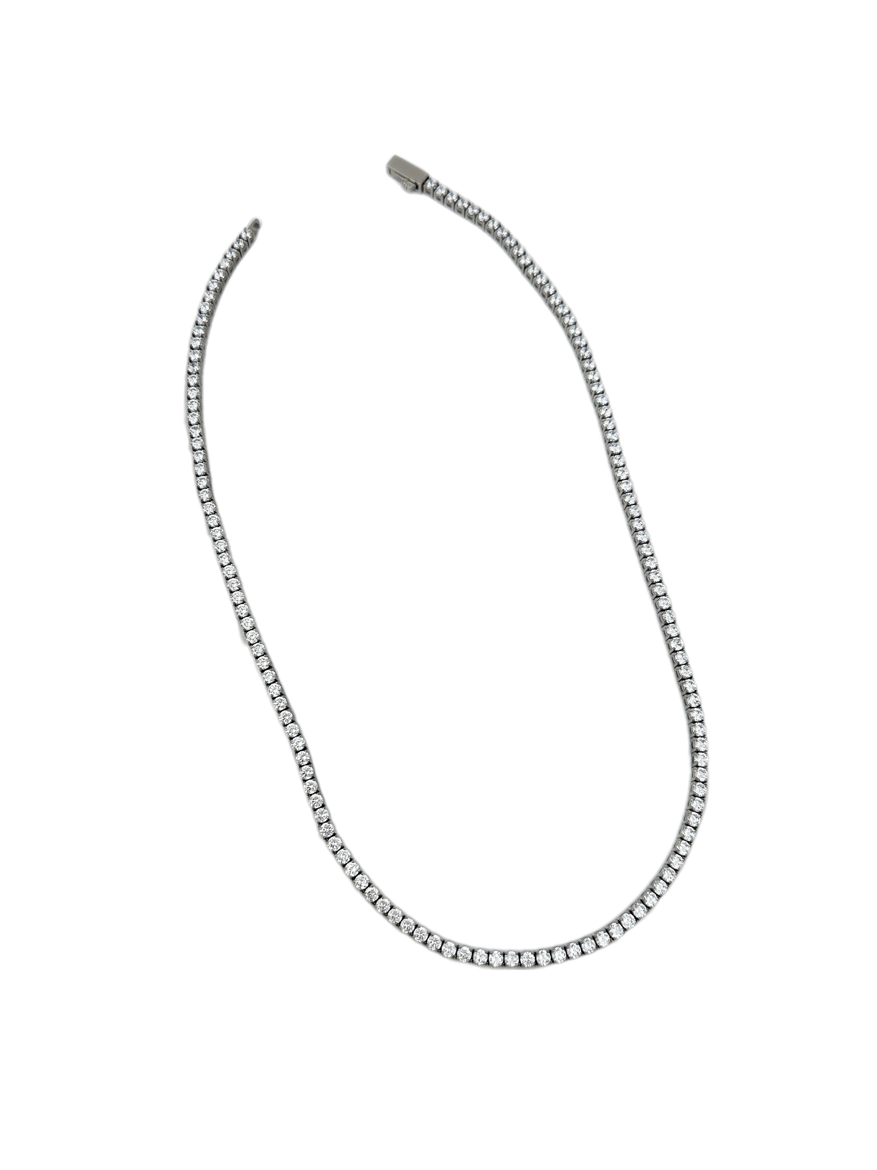 Çelik Gümüş Renk 2 MM Zirkon Taşlı Su Yolu Kolye ( 46 Cm )