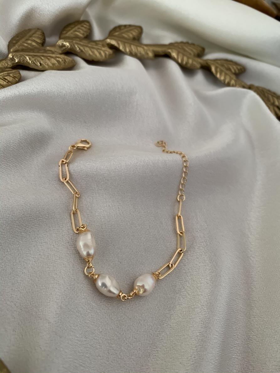 Gold Barok İncili Bileklik