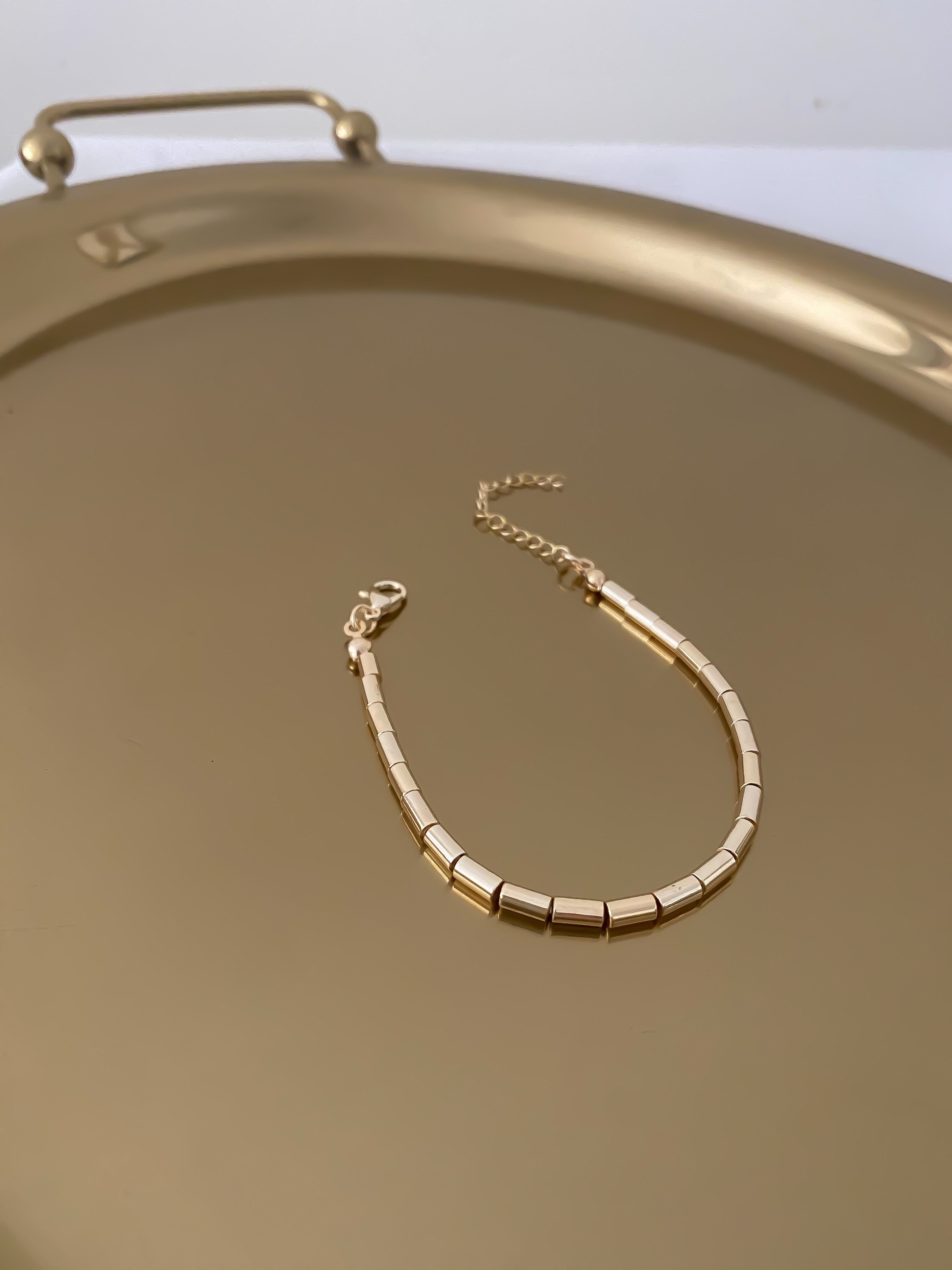 Gold Boru Boncuk Bileklik (20 Cm)