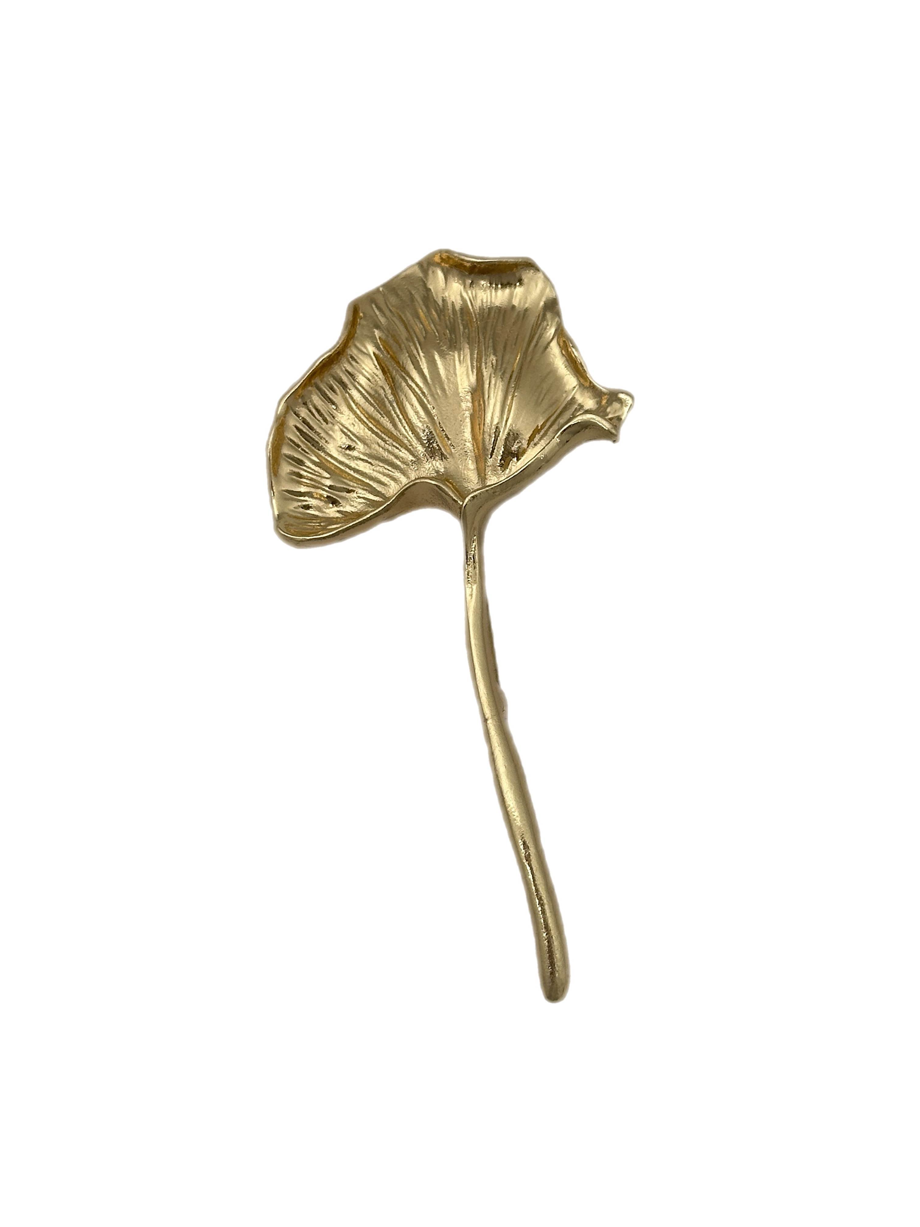 Gold Plaka Kıvrımlı Çiçek Broş