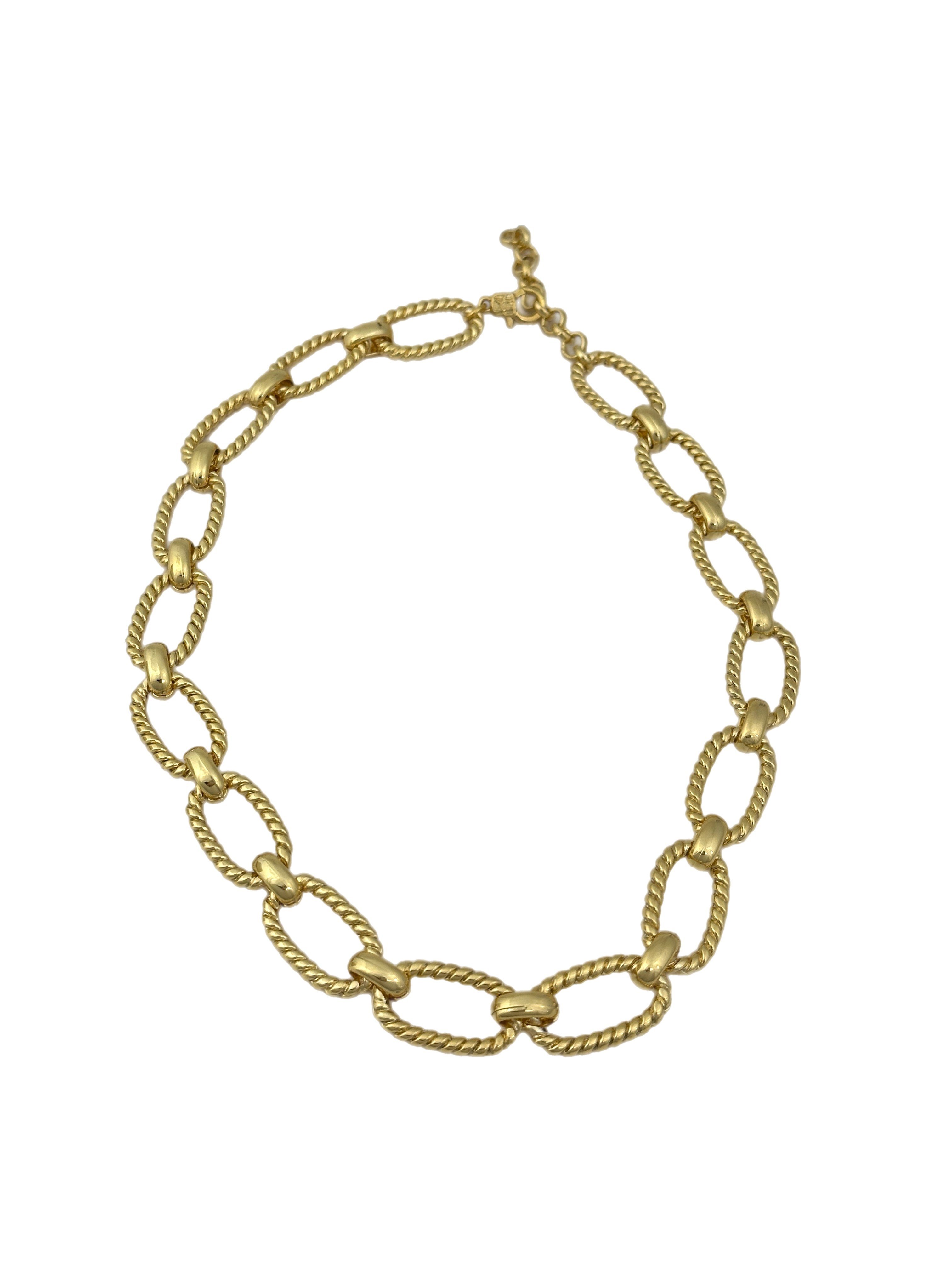 Oval Burgu Model İç İçe Geçmeli Halka Zincir Kolye ( 50 Cm )