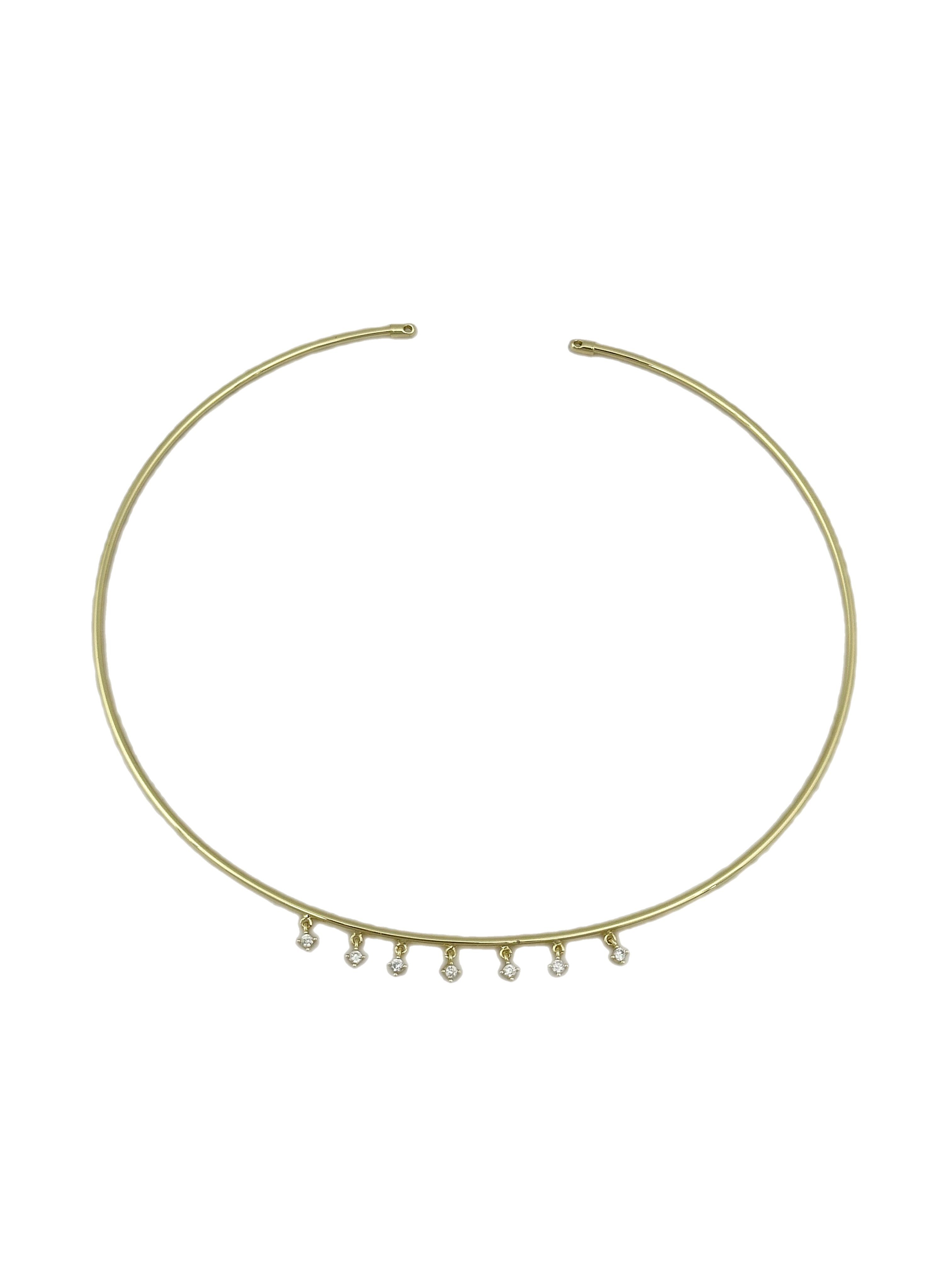 Özel Seri Daire Zirkon Taş Sallantılı Boru Plaka Choker Kolye