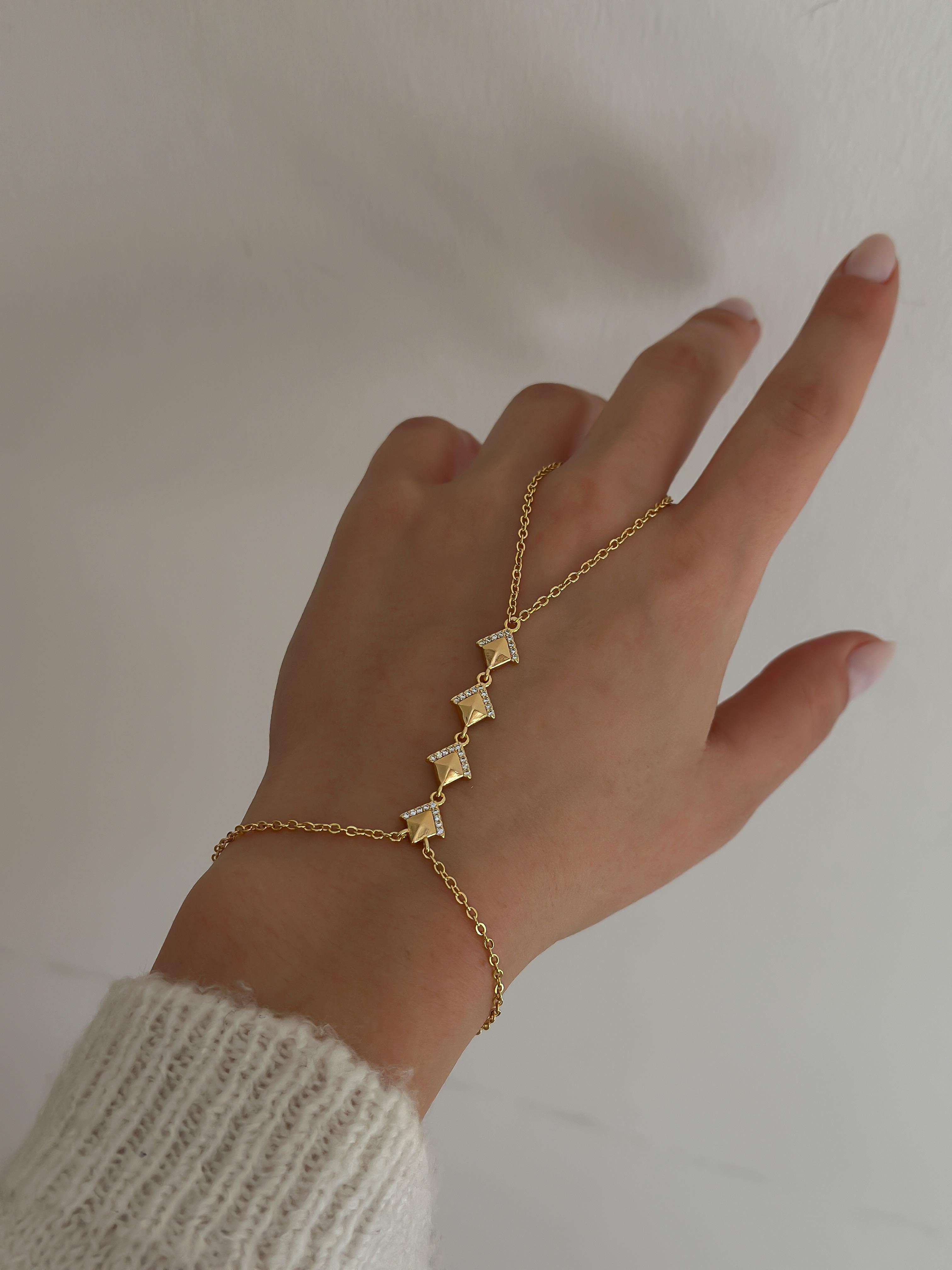 Özel Seri Gold Zirkon Taşlı Bombeli Baklava Desen Sıralı Şahmeran.