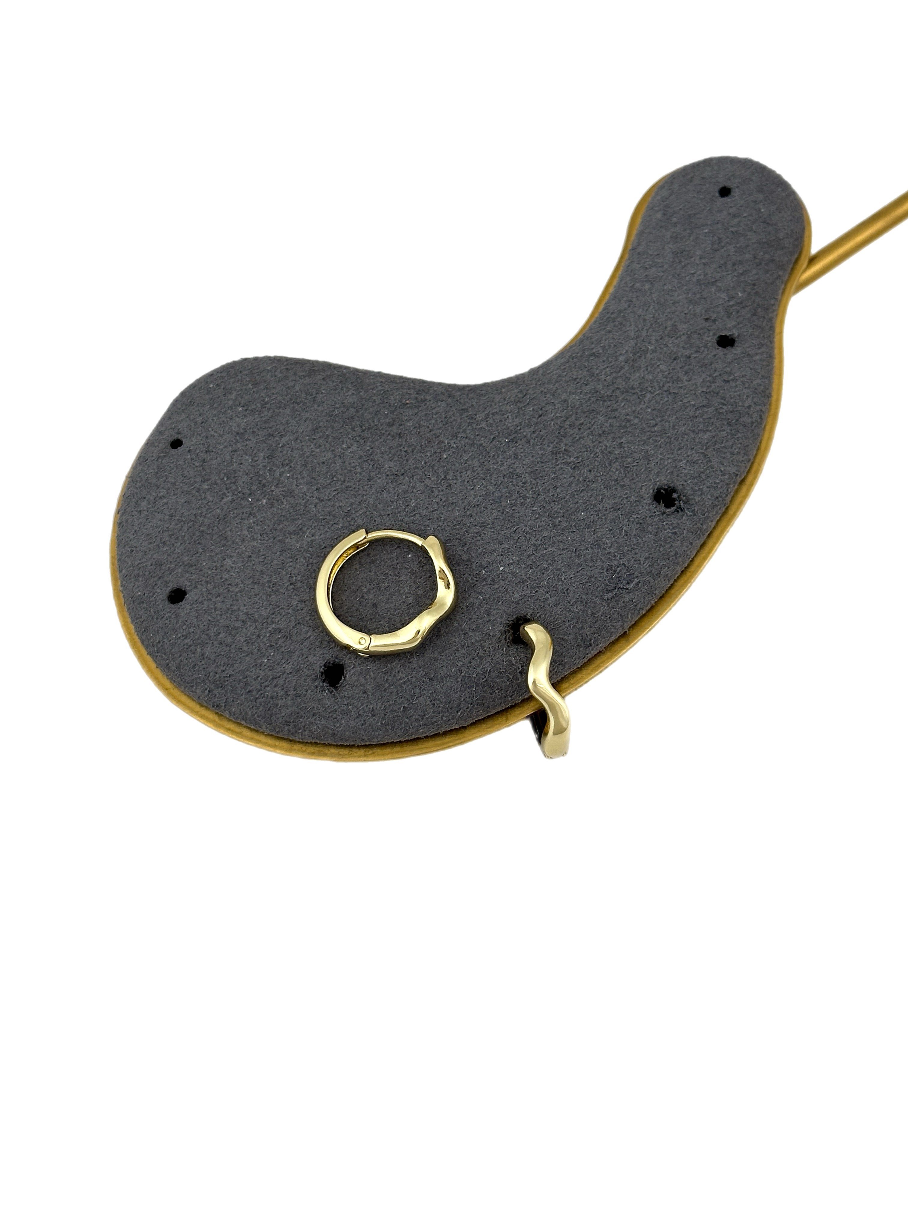 Özel Seri Kıvrımlı Plaka Halka Küpe ( İç Çap : 1.2 Cm )