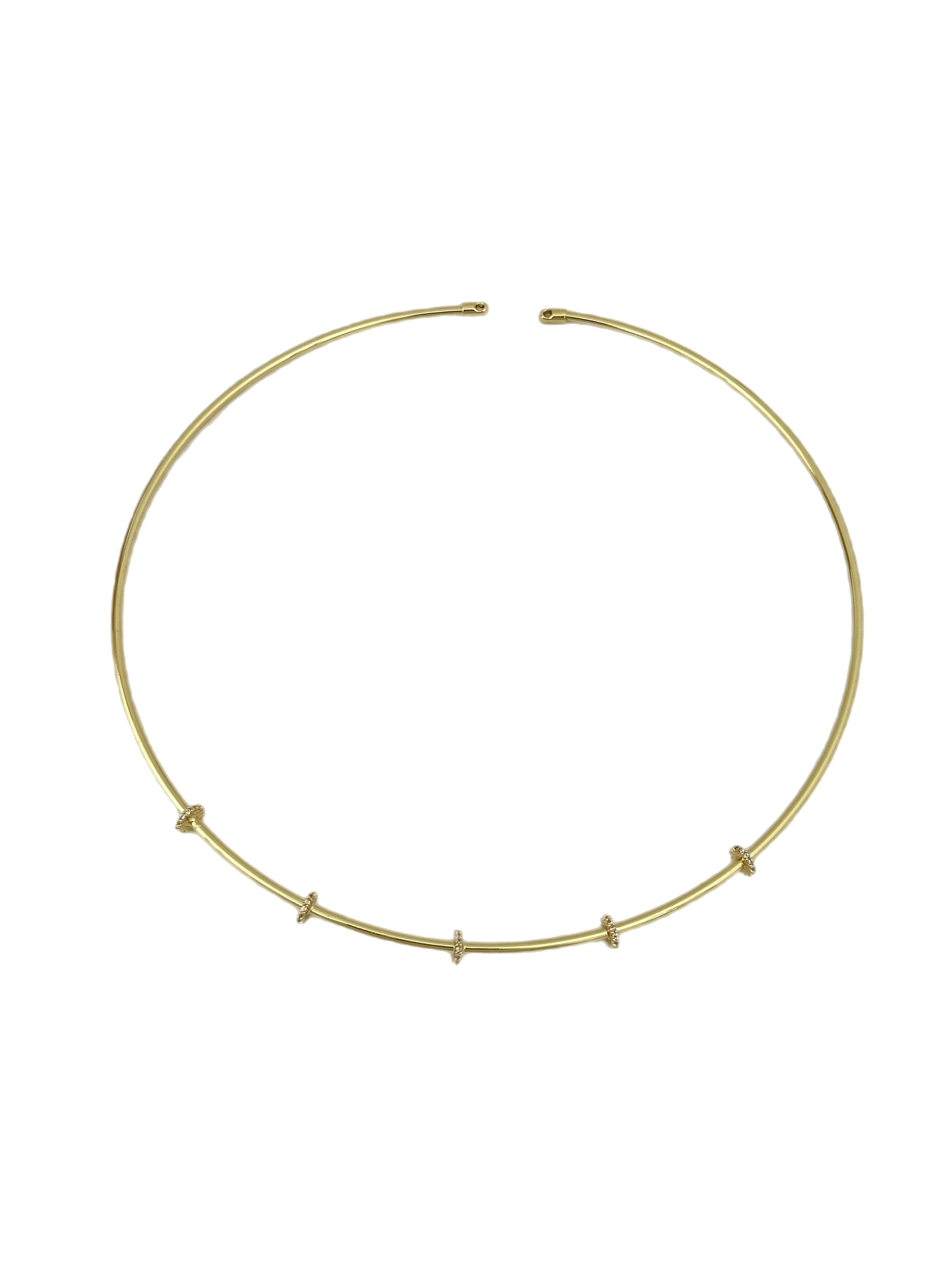 Özel Seri Zirkon Taşlı Biye Detay Boru Plaka Choker Kolye