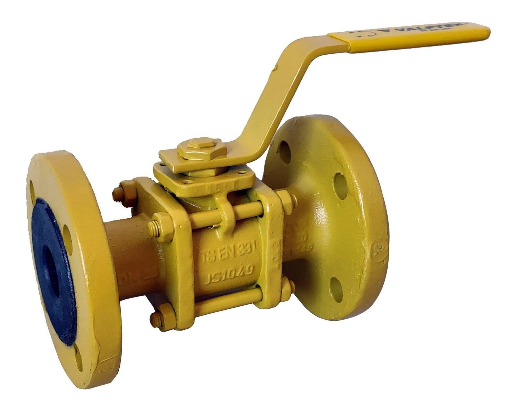 VALFTEK Tam Geçişli 3 Parçalı Doğalgaz Küresel Vana DN50