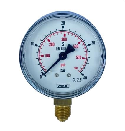 WIKA 111.10.063 Alt Bağlantılı Manometre Ø63mm 40 Bar CL 2,5