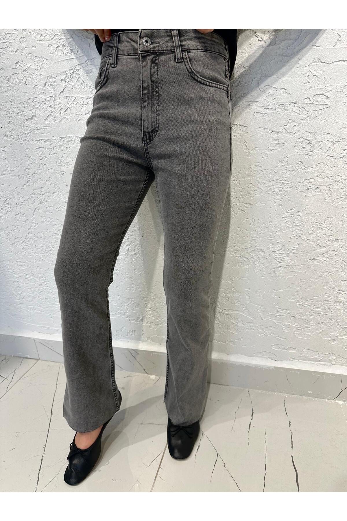 Denim Pantolon Gri