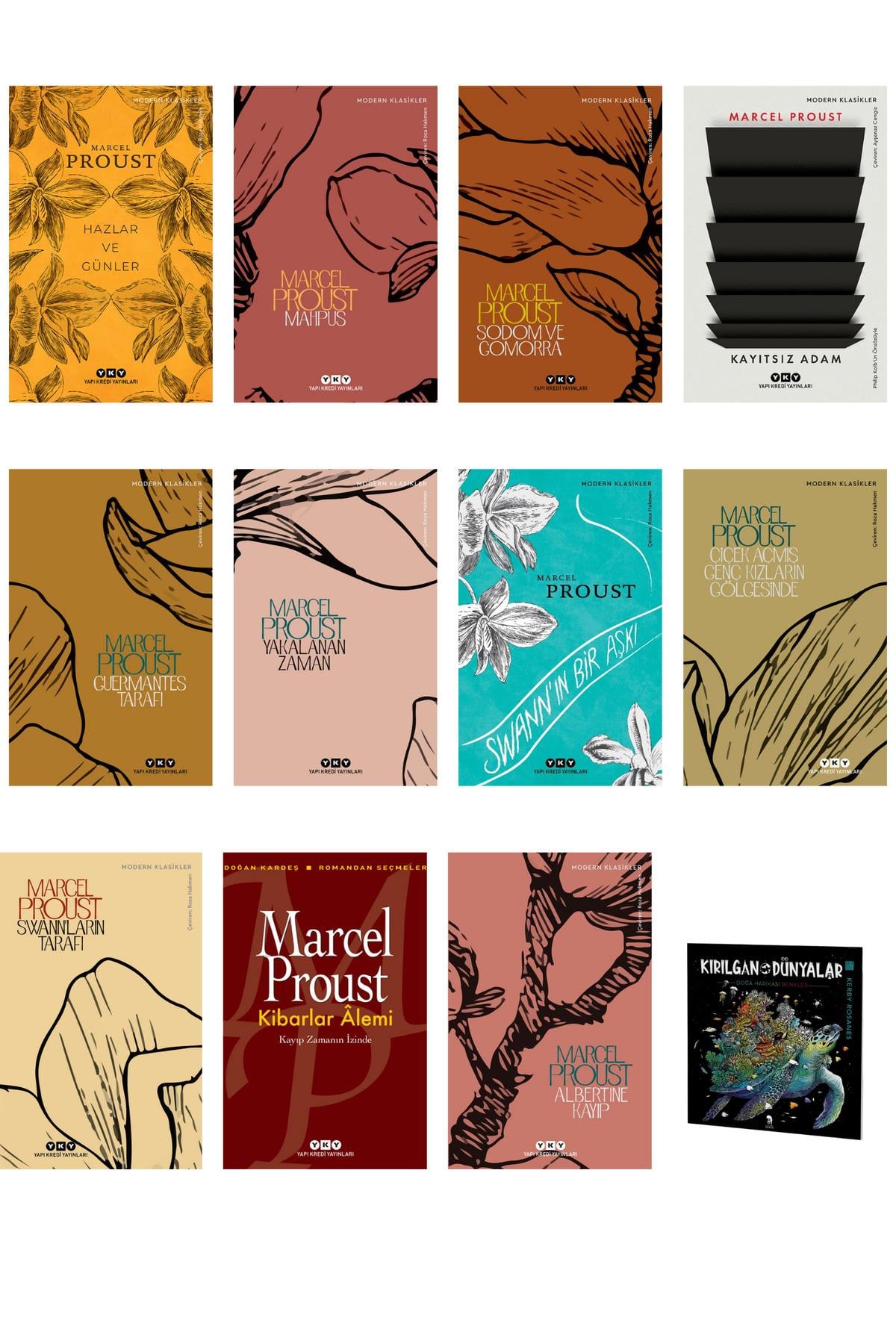 Marcel Proust Roman Seti 12 Kitap (Kırılgan Dünyalar Hediyeli)