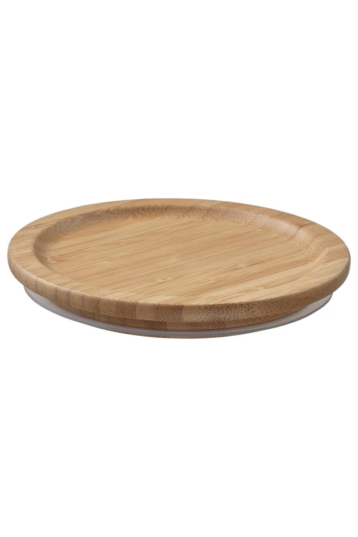 365+ Yuvarlak Bambu Kapak 14 cm Vakumlu Saklama Kabı Kapağı