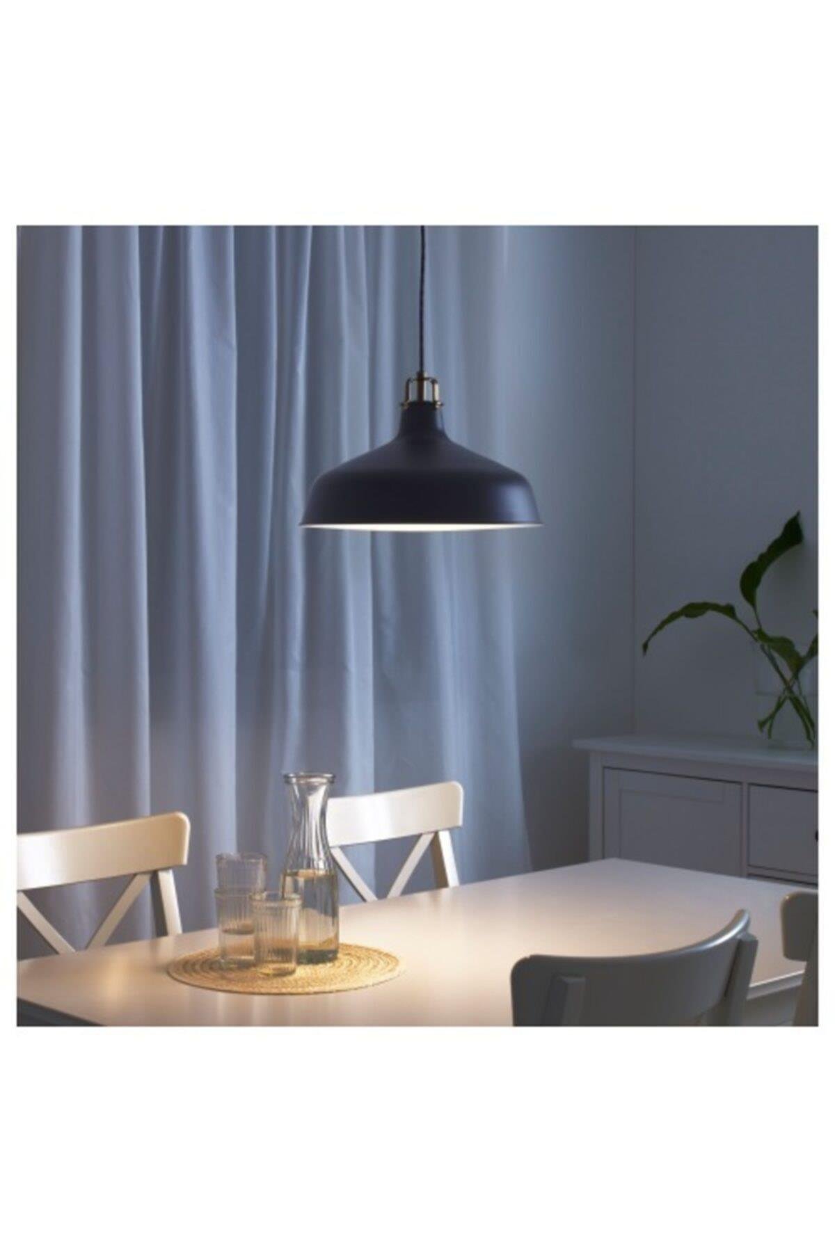 39 cm AKDENİZ RANARP siyah 38 cm sarkıt lamba 1 Çelik Şapkalı 20 -34 cm E27 Siyah Salon / Oturma Od