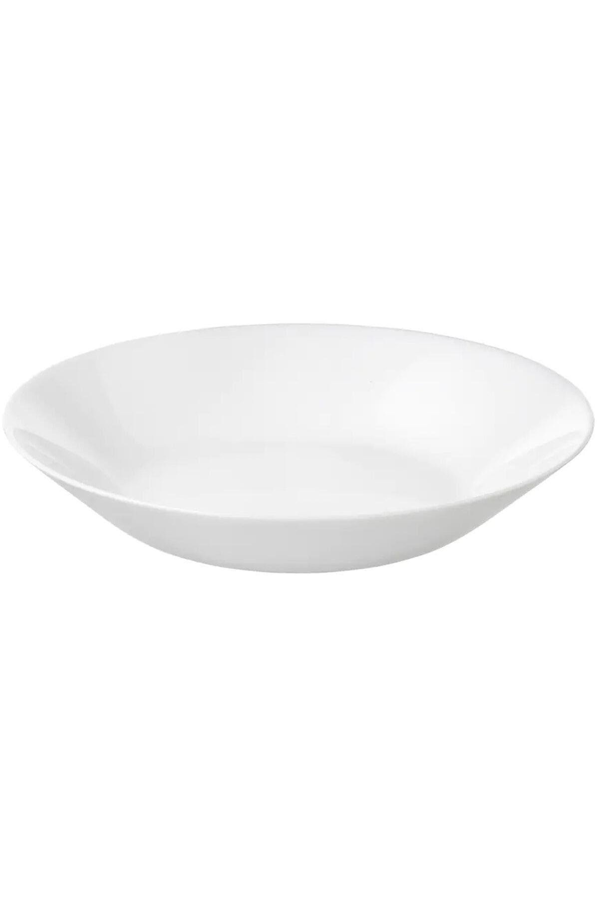 4 Adet 20 Cm Beyaz Derin Çukur Tabak Yemek Tabağı