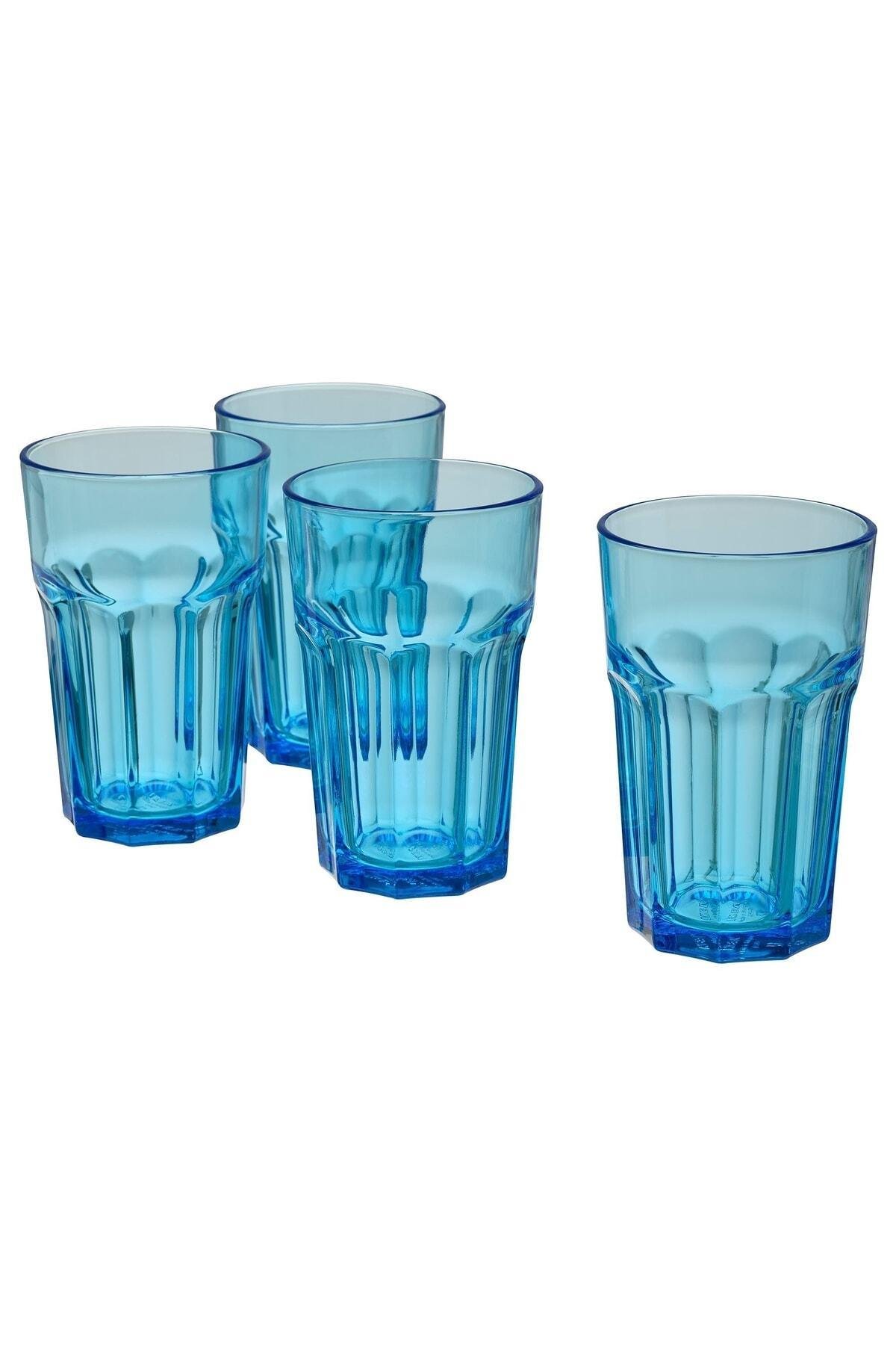 4'lü Bardak Mavi Büyük Boy 350 ml