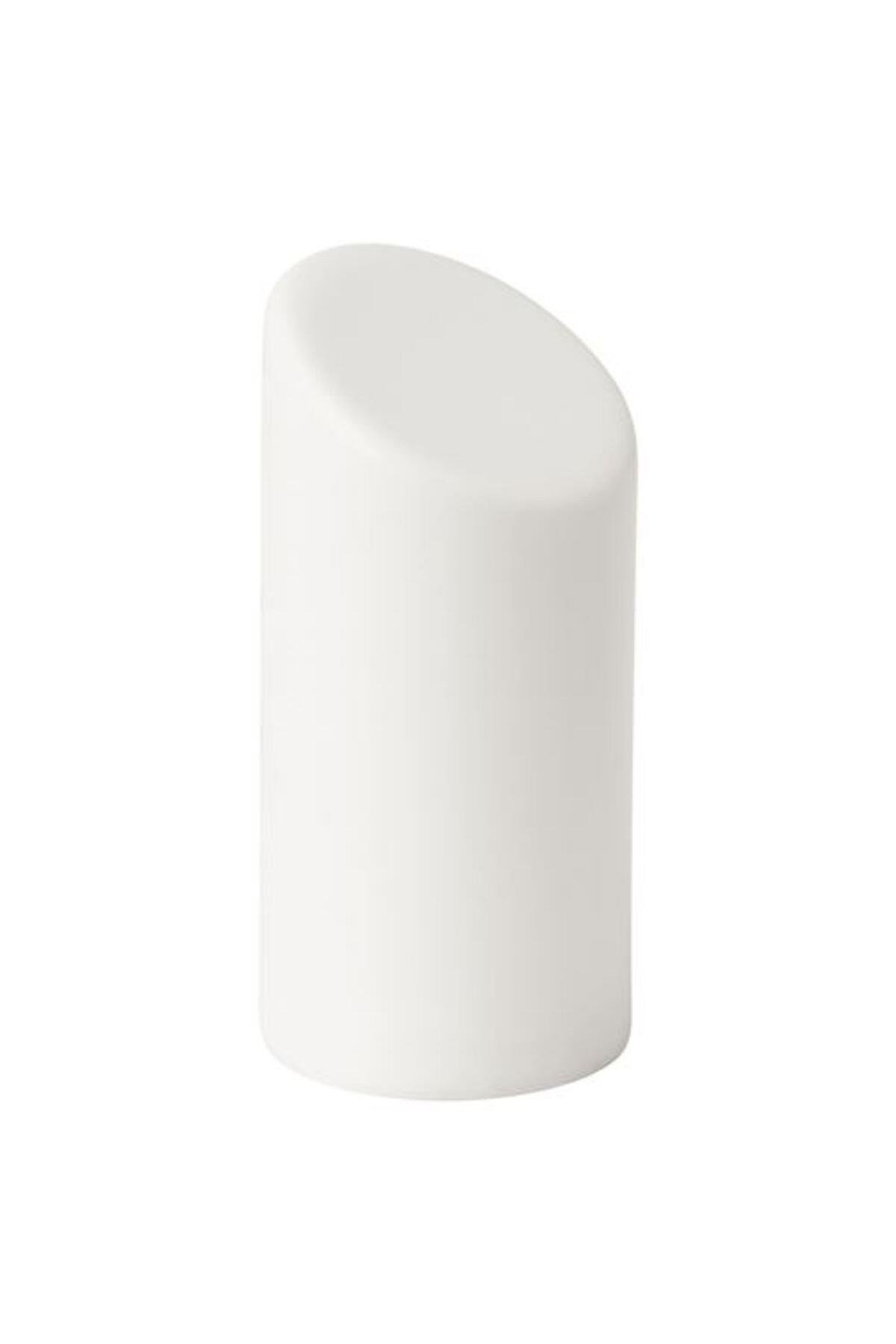Adellövskog Led'li Blok Mum, Beyaz, 16 Cm