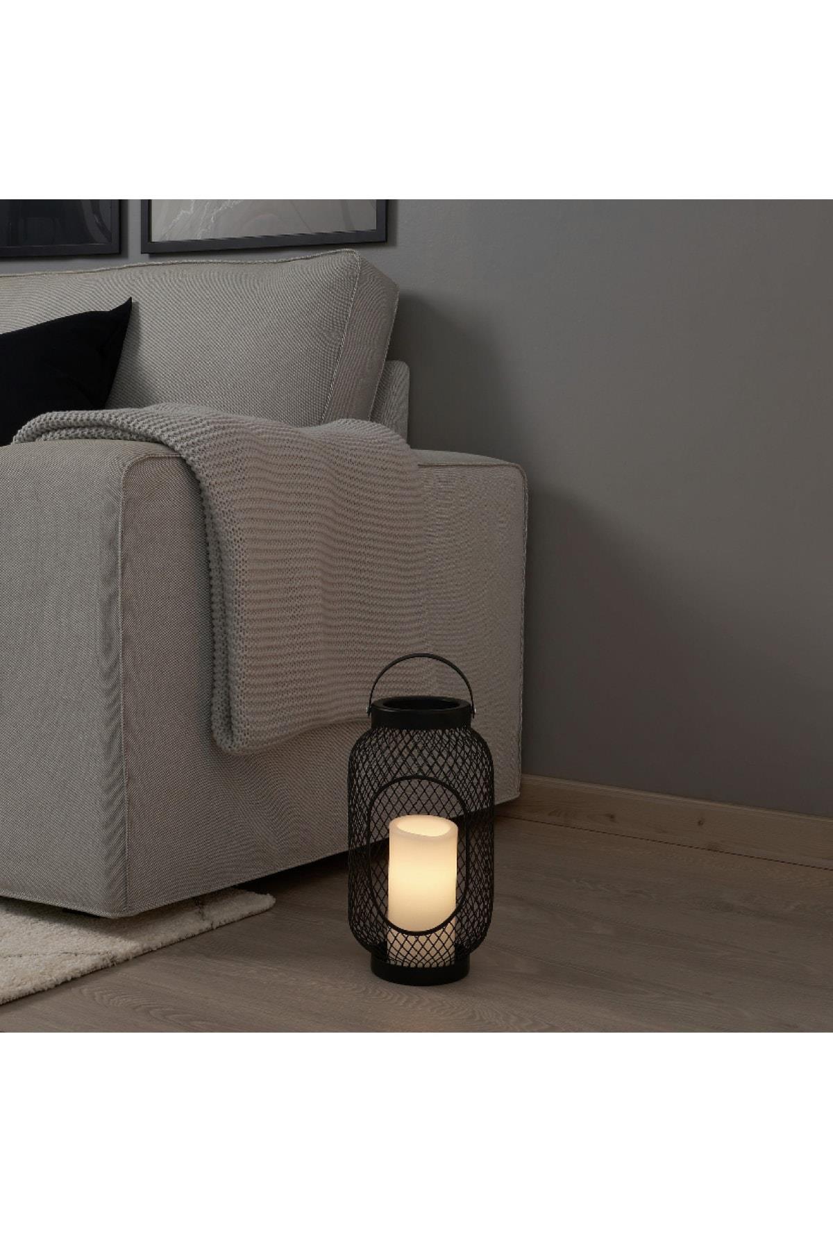 Adellövtrad Beyaz 14 Cm Led'li Blok Mum