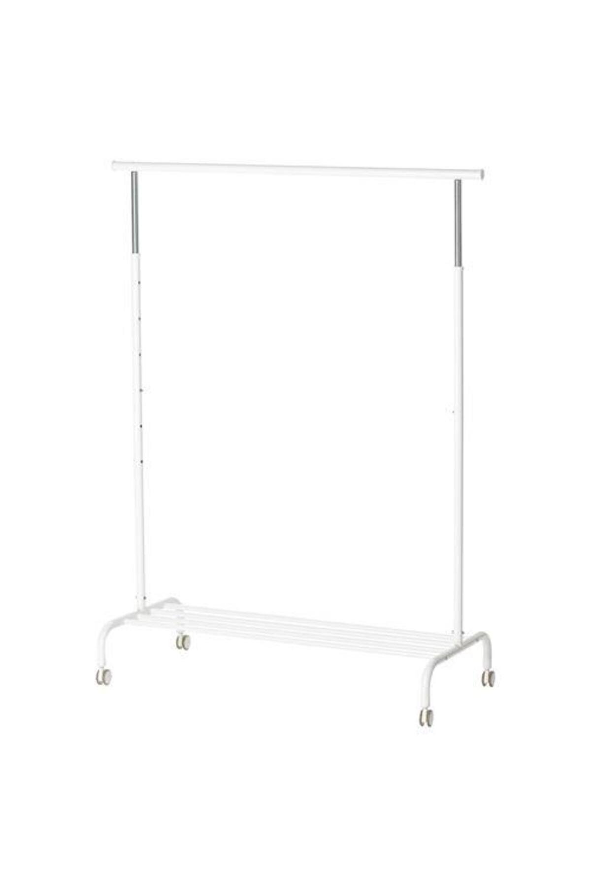 Ayaklı Askılık 111x126/175 cm MeridyenDukkan Dilsiz Uşak Beyaz Renk Ayaklı Elbise Askılığı Metal