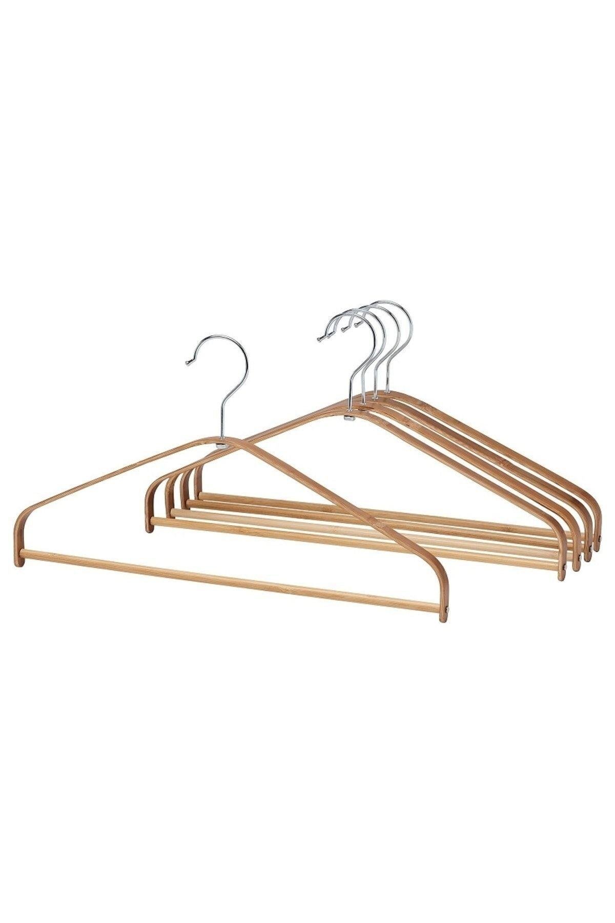 Bambu Elbise Askısı 5 Adet, Askı, Düzenleme, Bambu