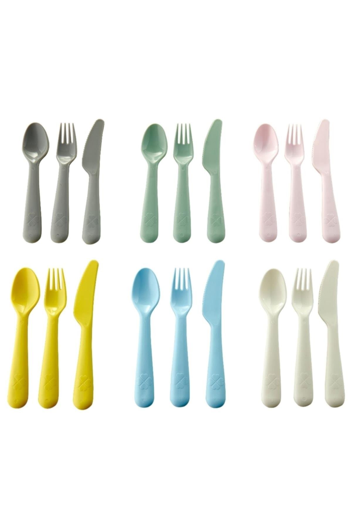 Bebek & Çocuk Çatal Kaşık Bıçak Set Kalas Ikea - 18 Adet