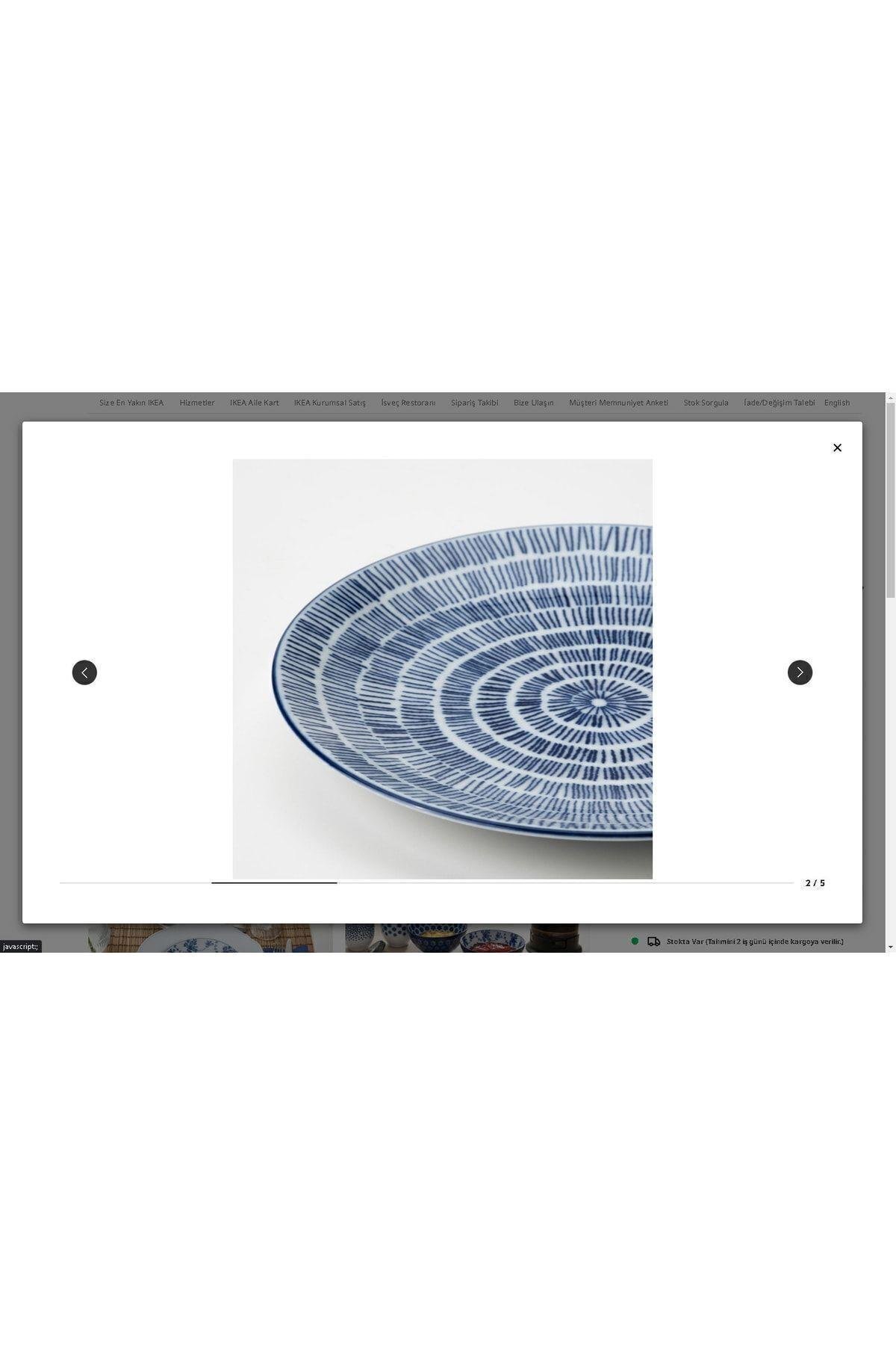 Entusıasm Tatlı Tabağı Seti, Mavi-beyaz, 18 Cm, 4 Parça
