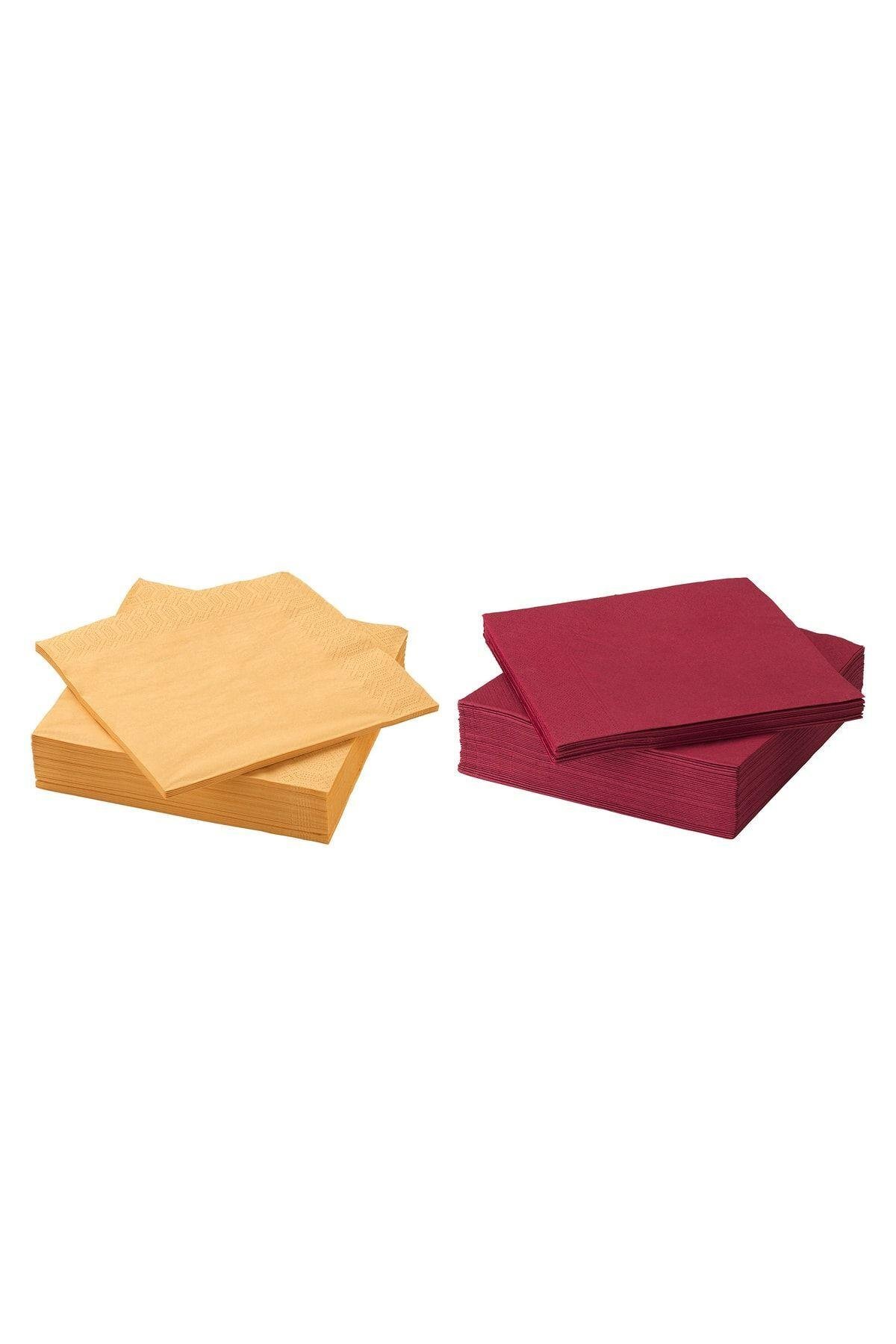 Fantastisk Sarı - Kırmızı Peçete Ikili Paket 100 Adet 30128605 Kentsoylu