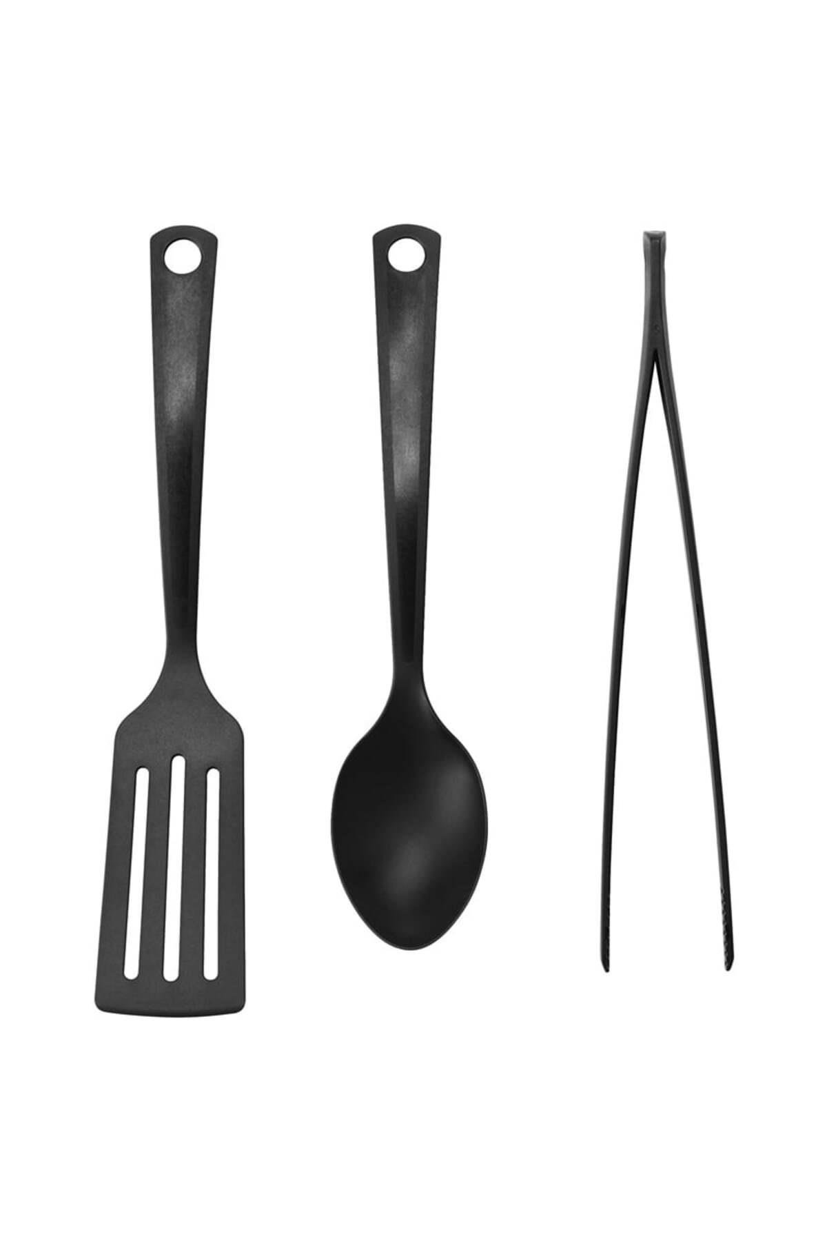 Gnarp 3 Parça Mutfak Gereçleri Seti - Kaşik - Spatula - Maşa