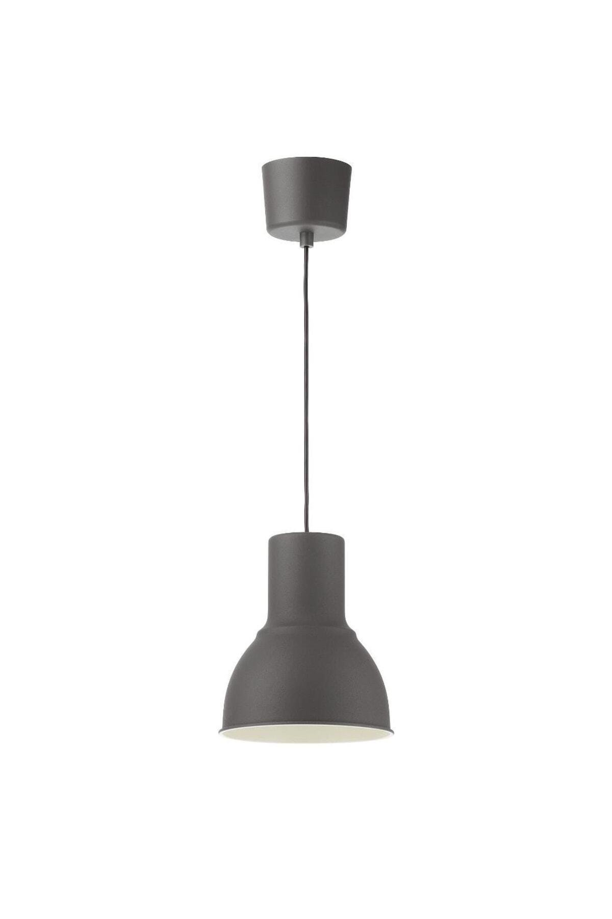 Hektar Sarkıt Lamba, Koyu Gri, Yemek Masası Ve Bar Masası Lambası 22 Cm