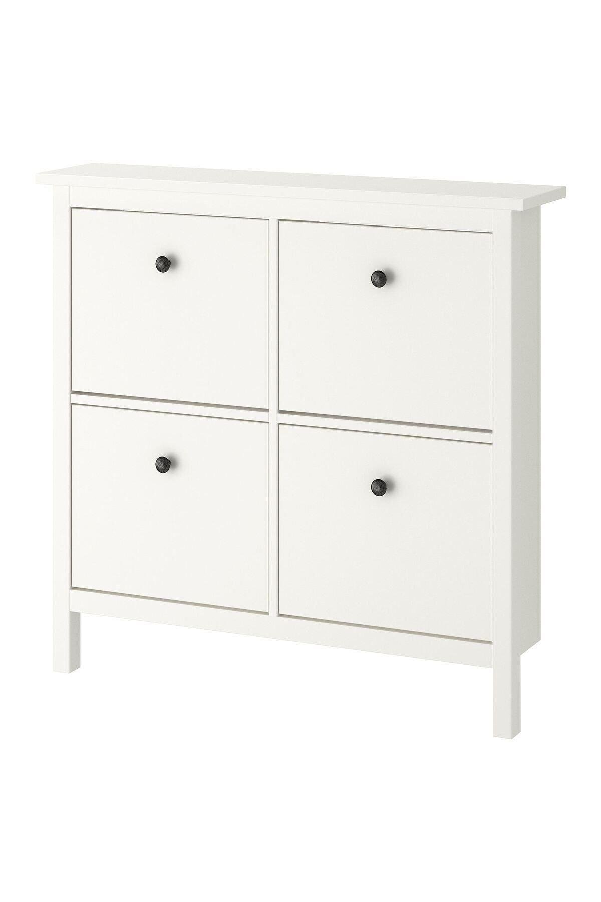 HEMNES Dört Bölmeli beyaz 107x22x101 cm Ayakkabı Dolabı 60156121