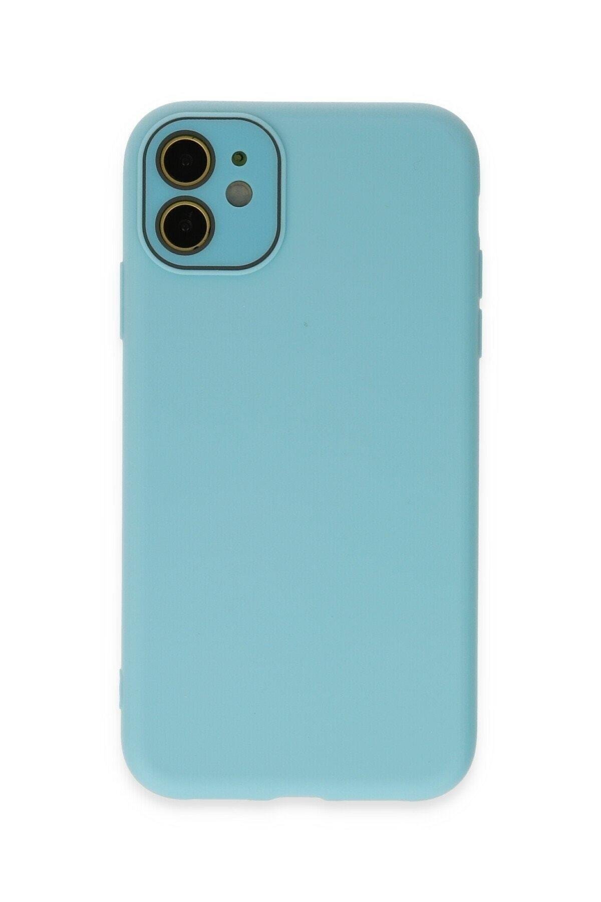 Iphone 12 Uyumlu  Kılıf Lansman Glass Kapak - Turkuaz