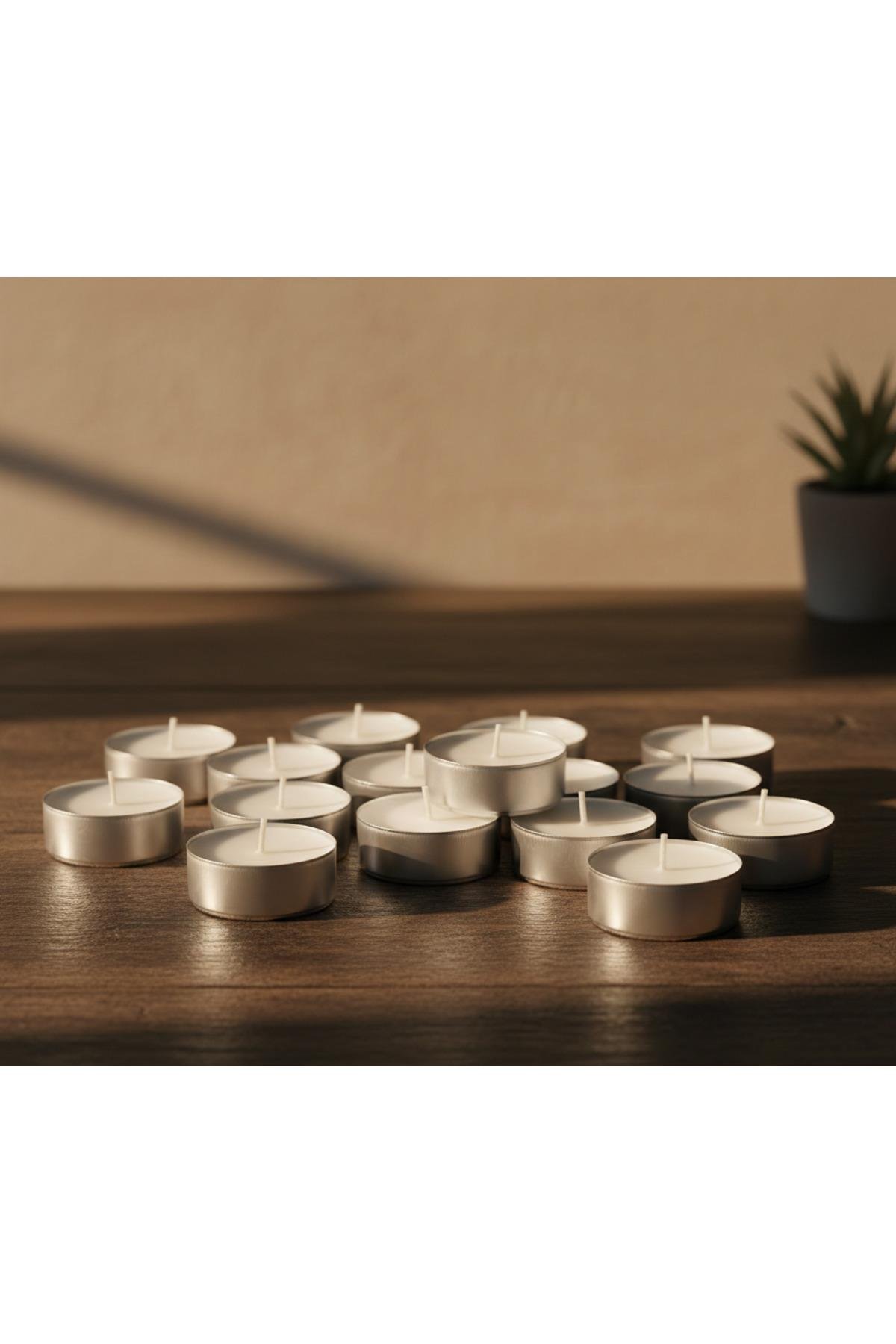 Jamlık Açık Bej 3.5 Saat Vanilya Kokulu Tealight Mum 30adet
