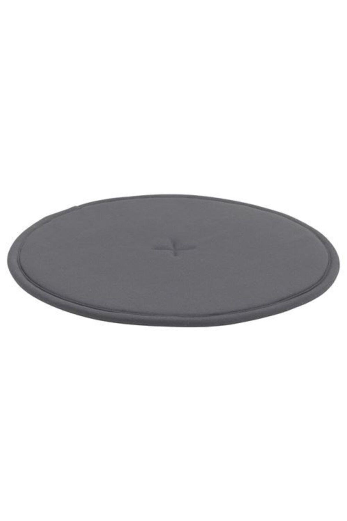 Koyu Gri Yuvarlak Sandalye-tabure Minderi Meridyendukkan 36 Cm-kaymaz Taban-pamuklu