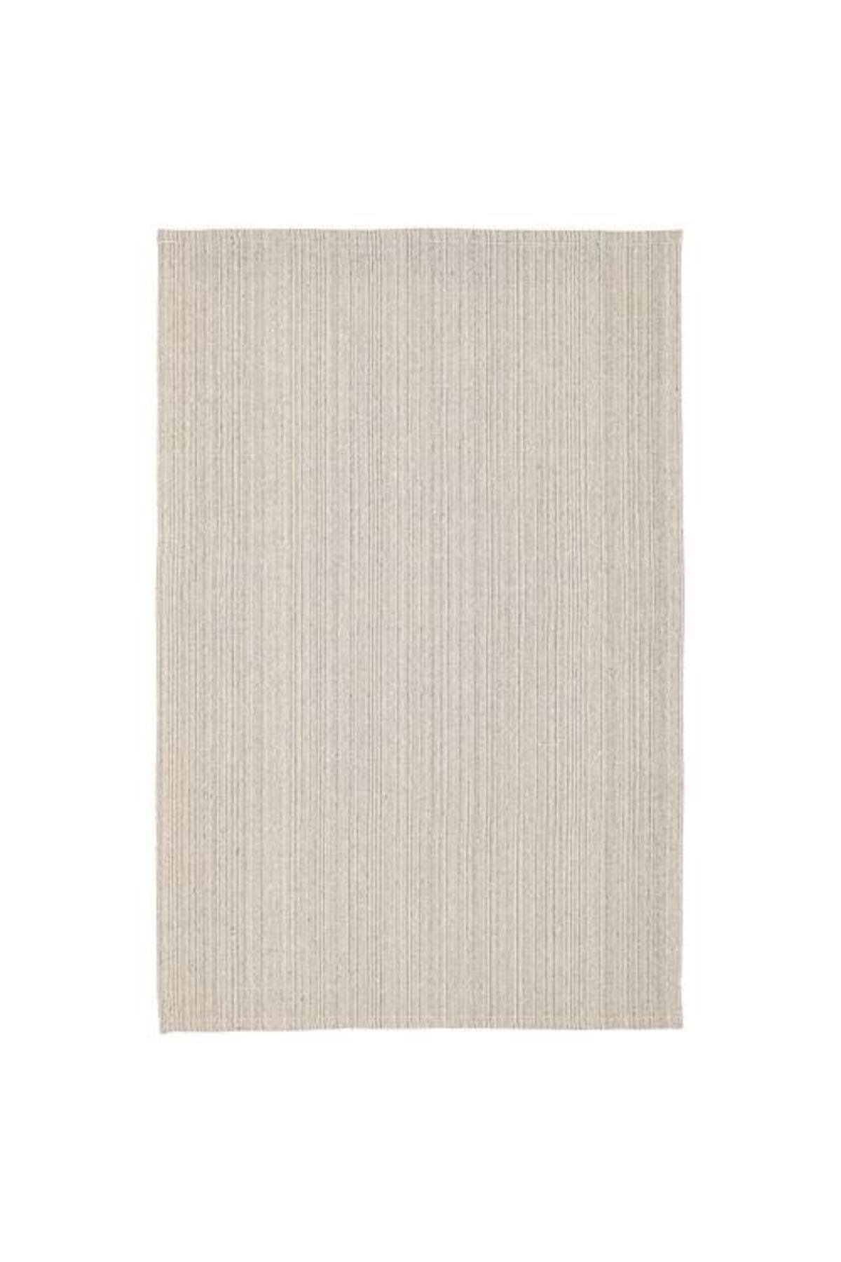 Natürel İnce Halı 120x180 cm %100 Pamuk MeridyenDukkan Kırık Beyaz 2 mm