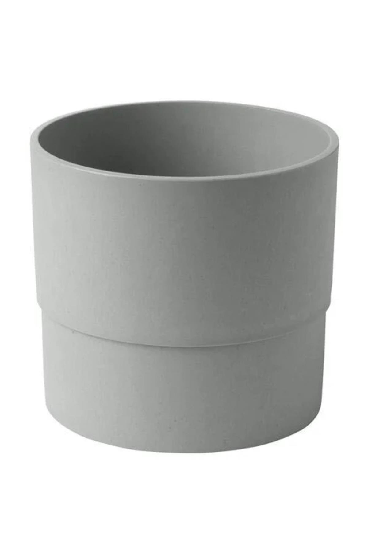 NYPON DEKORATİF PLASTİK SAKSI GRİ 15 CM