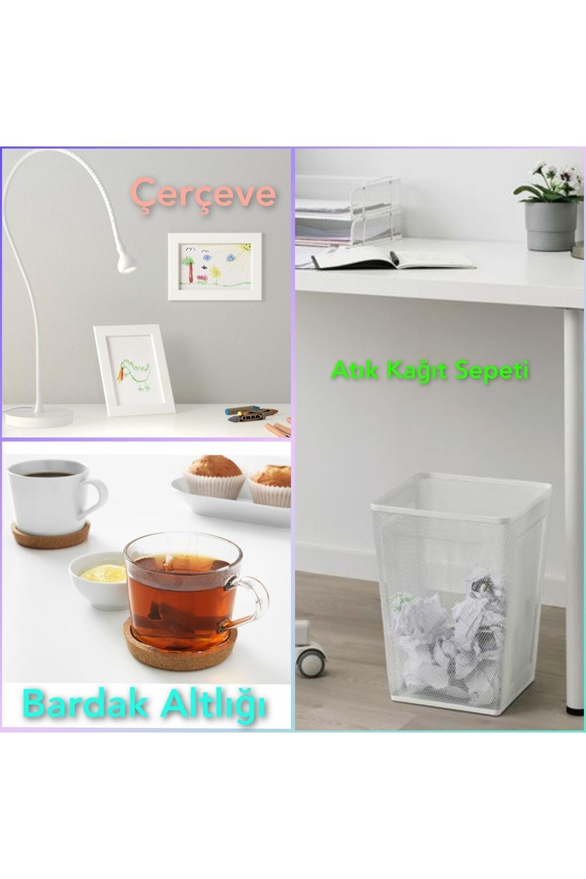 Ofis Seti - Trendsepet-01 (atık Kağıt Sepeti + Resim Çerçevesi + Bardak Altlığı)