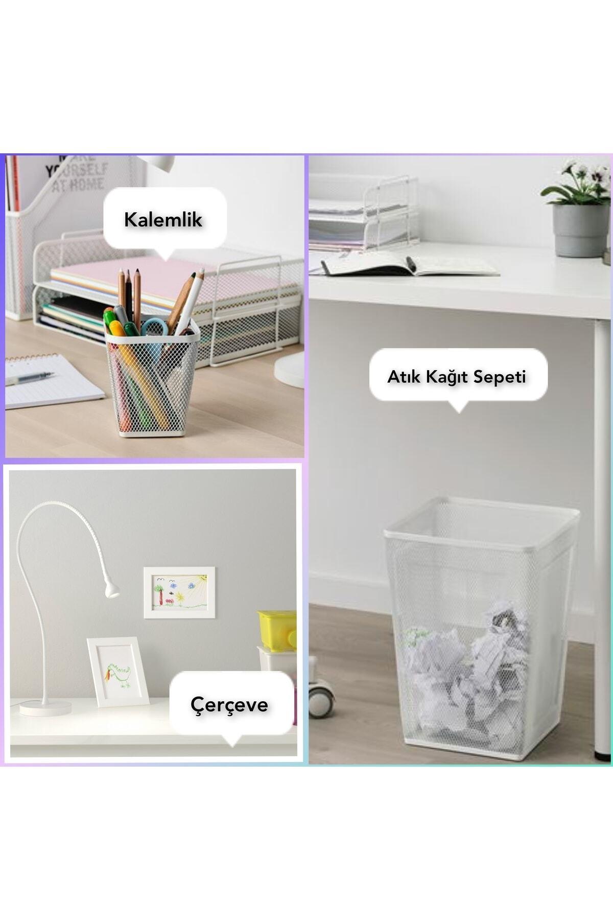 Ofis Seti - Trendsepet-03 (atık Kağıt Sepeti + Kalemlik + Resim Çerçevesi)