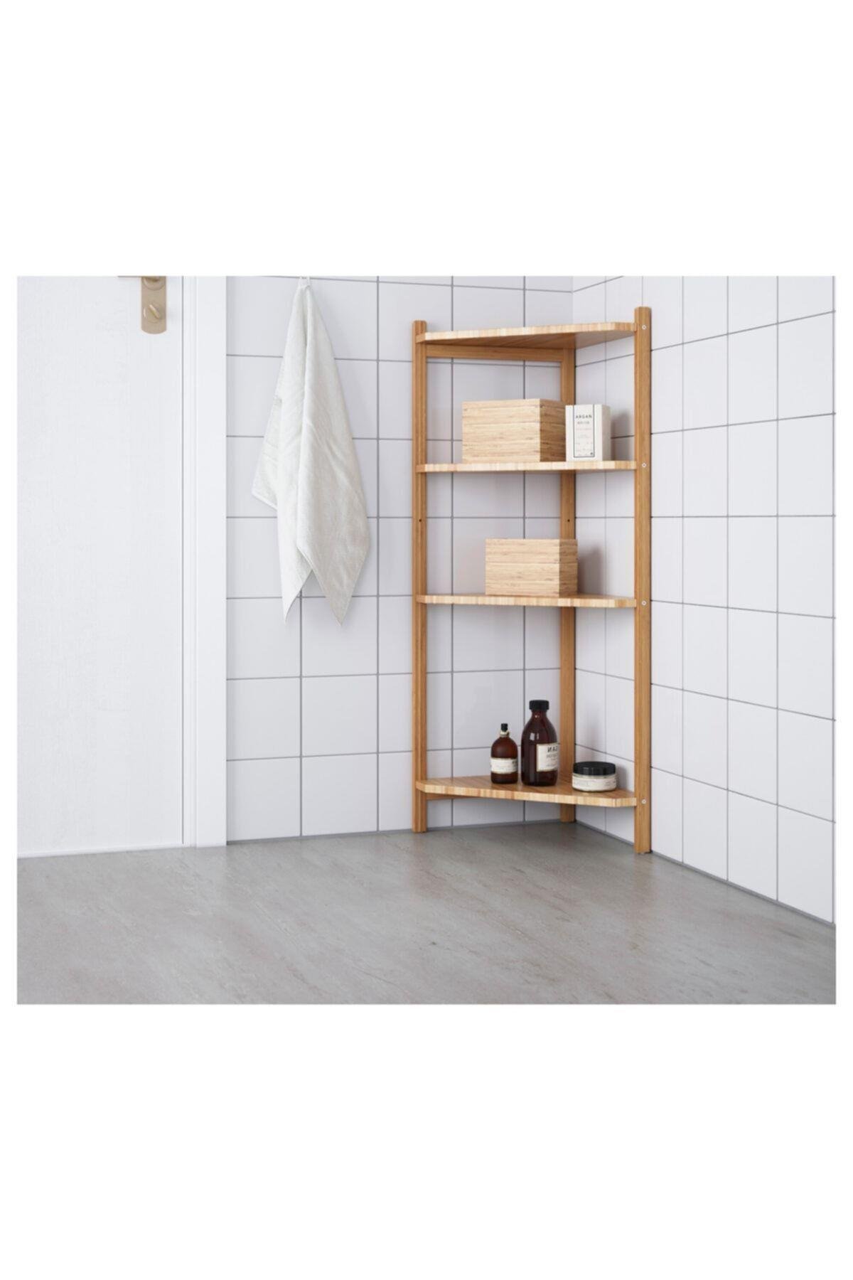 Ragrund Banyo Raf Ünitesi Bambu, 34x34x99 Cm Dolap